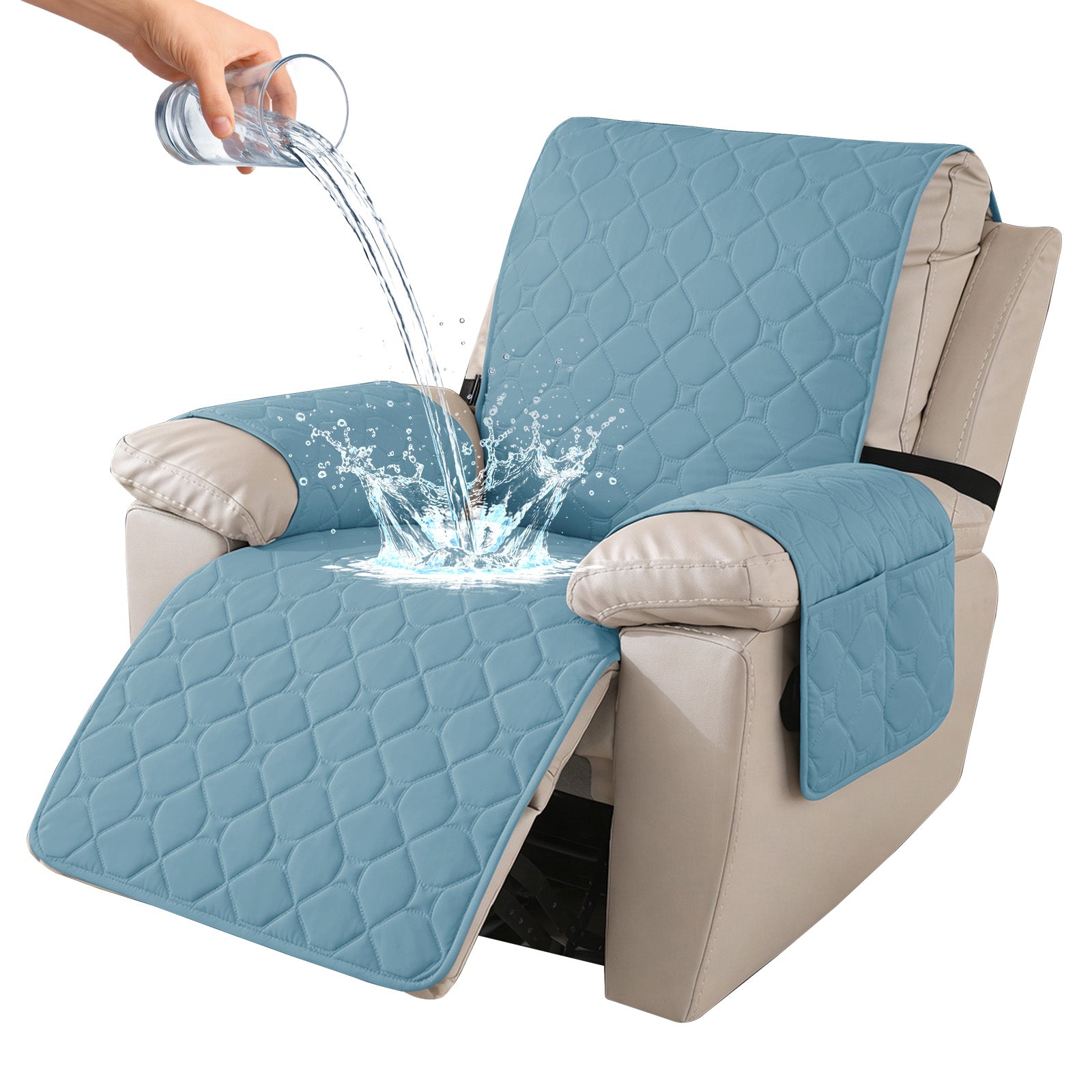 YSTYLE Waterproof Recliner Armchair Cover with Armrests 1 Seater