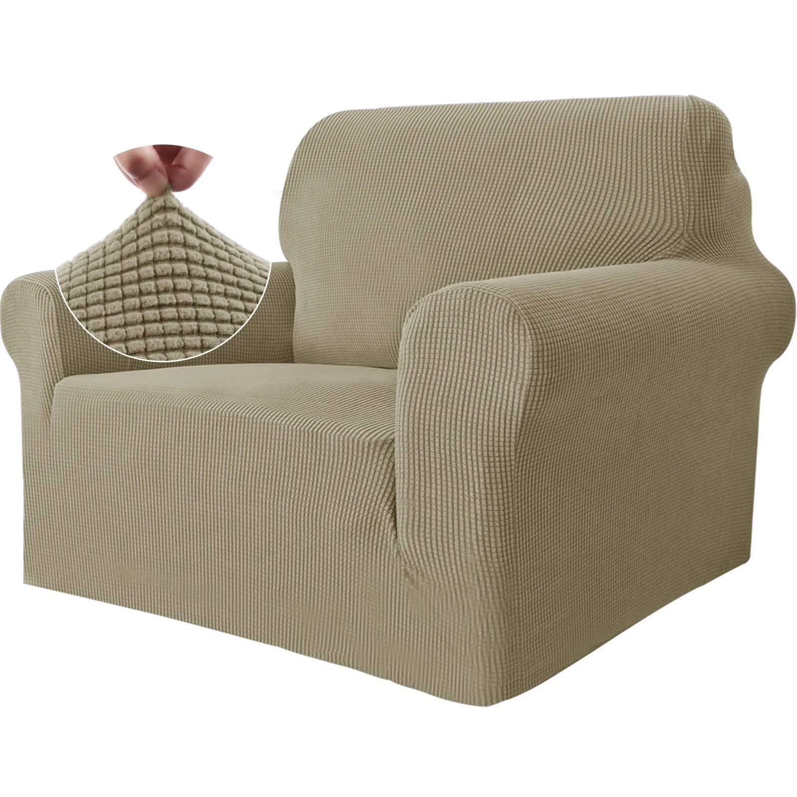 YSTYLE Stretch 1 Seater Sofa Cover with Armrests Anti Slip-YSTYLE