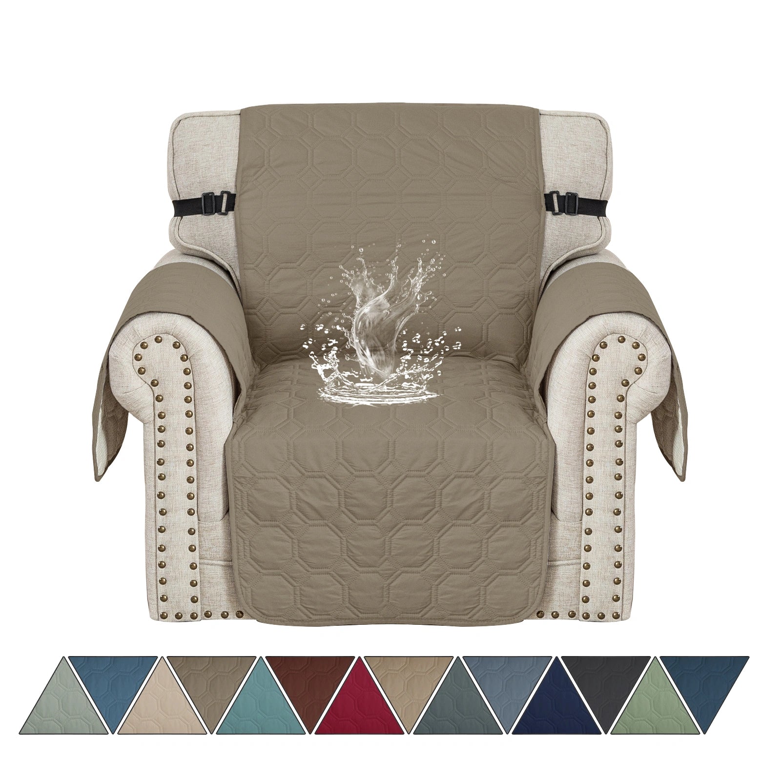 YSTYLE Waterproof 1 Seater Sofa Cover with Armrests Anti-Slip-YSTYLE