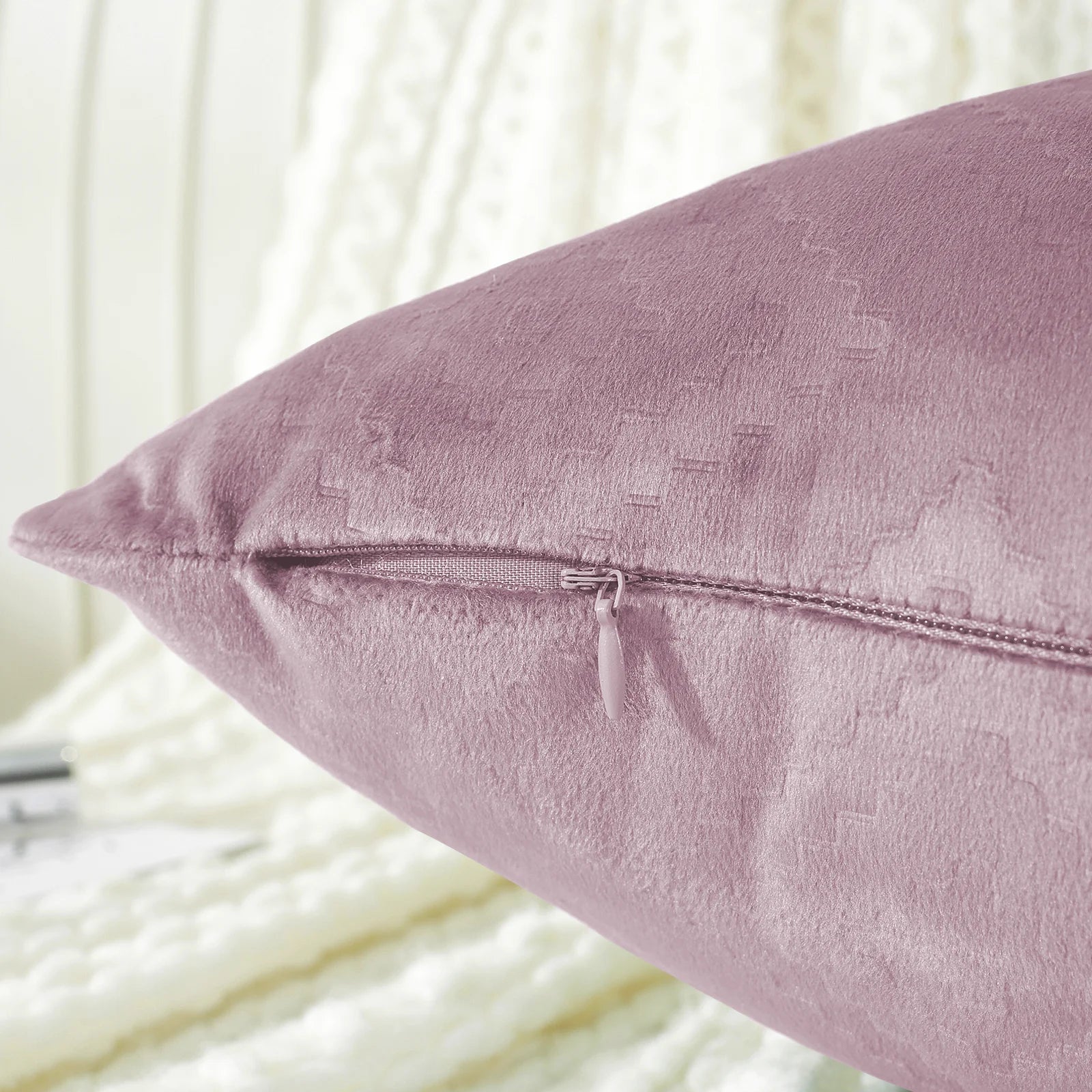 YSTYLE Velvet Sofa Cushion Covers, Decorative Throw Pillow Covers, 2 pcs, Hidden Zipper-Square shape