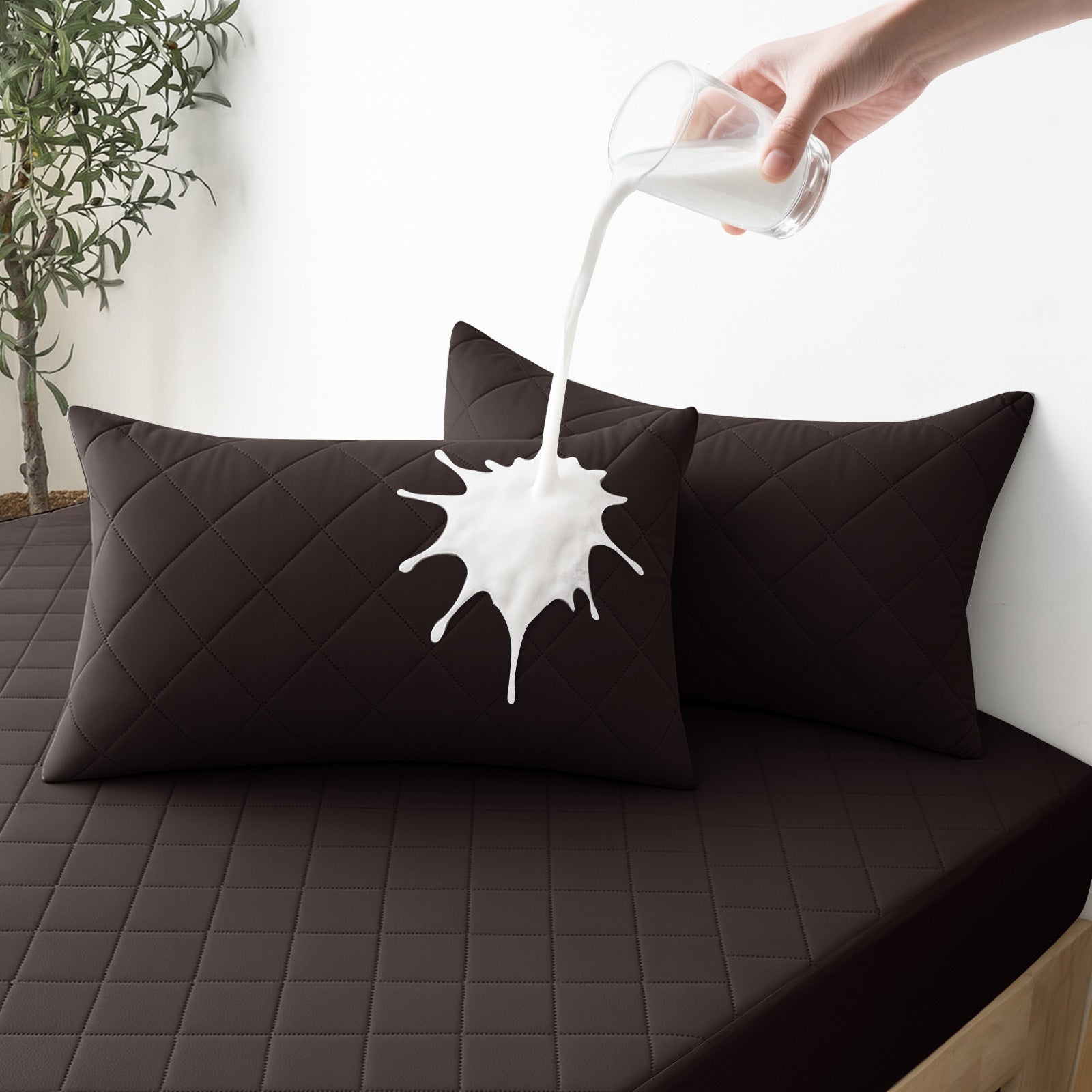 YSTYLE 2 Pieces Waterproof Bed Pillowcases 50x80cm Anti Mite-YSTYLE