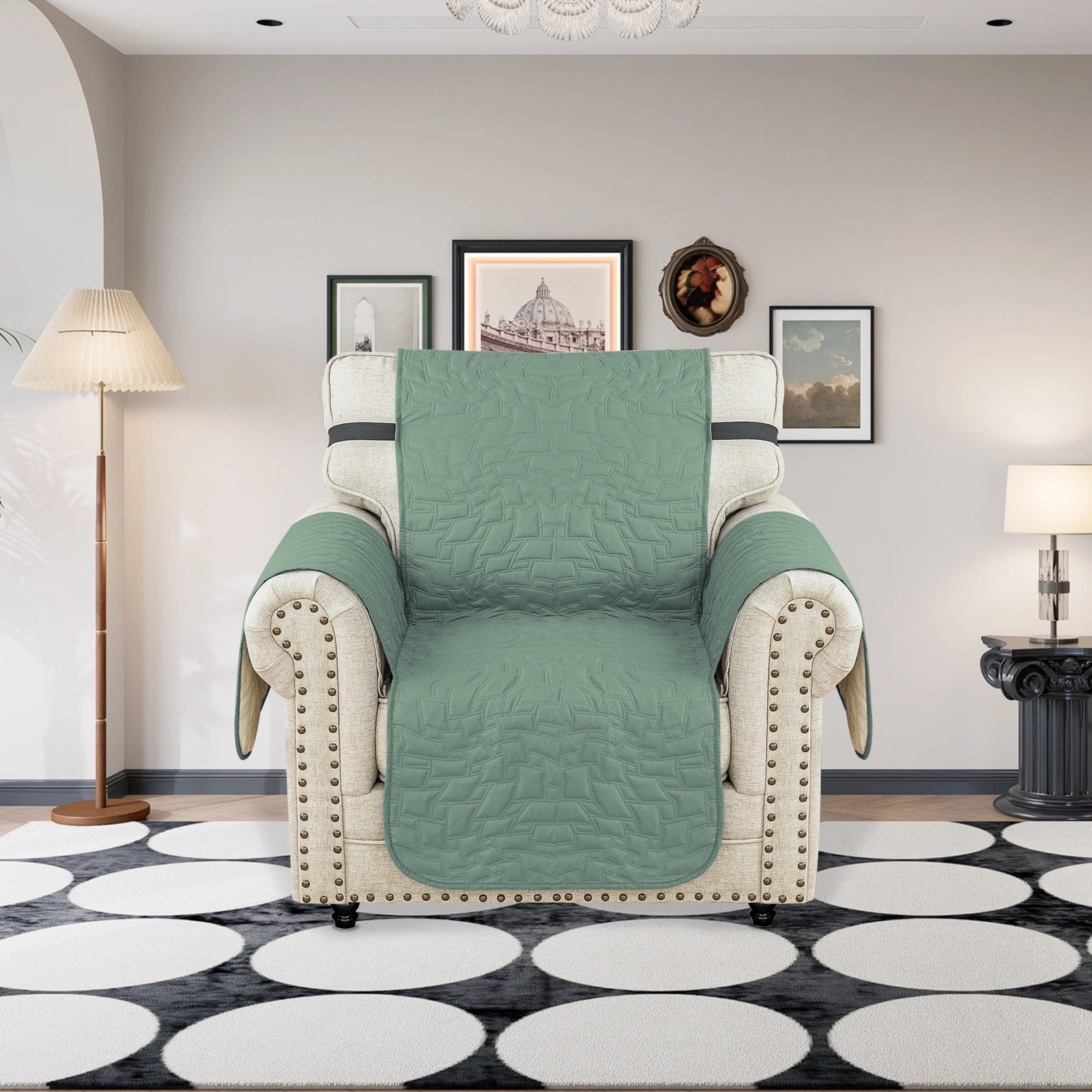 YSTYLE Waterproof 1 Seater Armchair Cover with Armrests Anti-Slip-YSTYLE