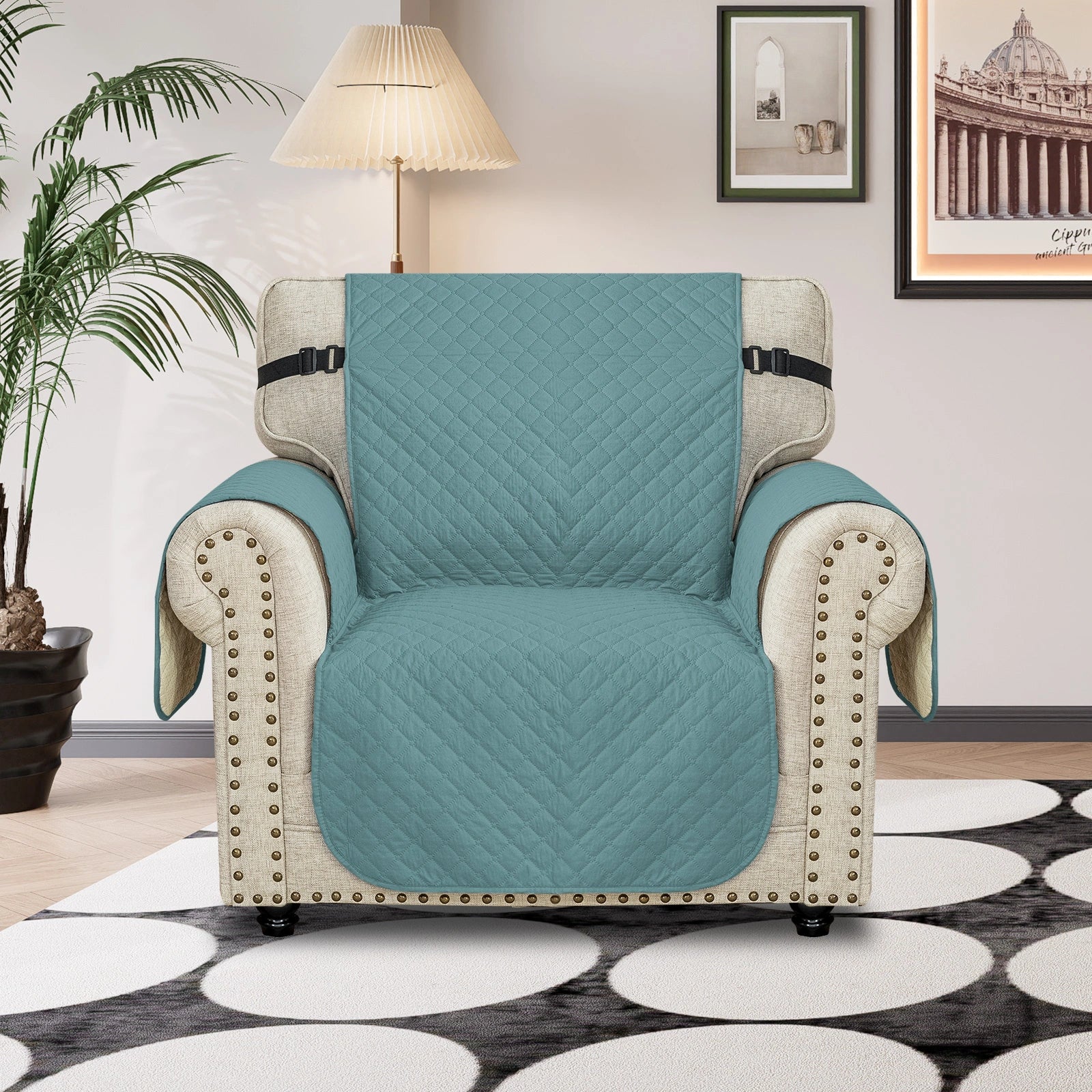 YSTYLE Waterproof 1 Seater Sofa Cover with Side Pockets Anti-Slip-YSTYLE