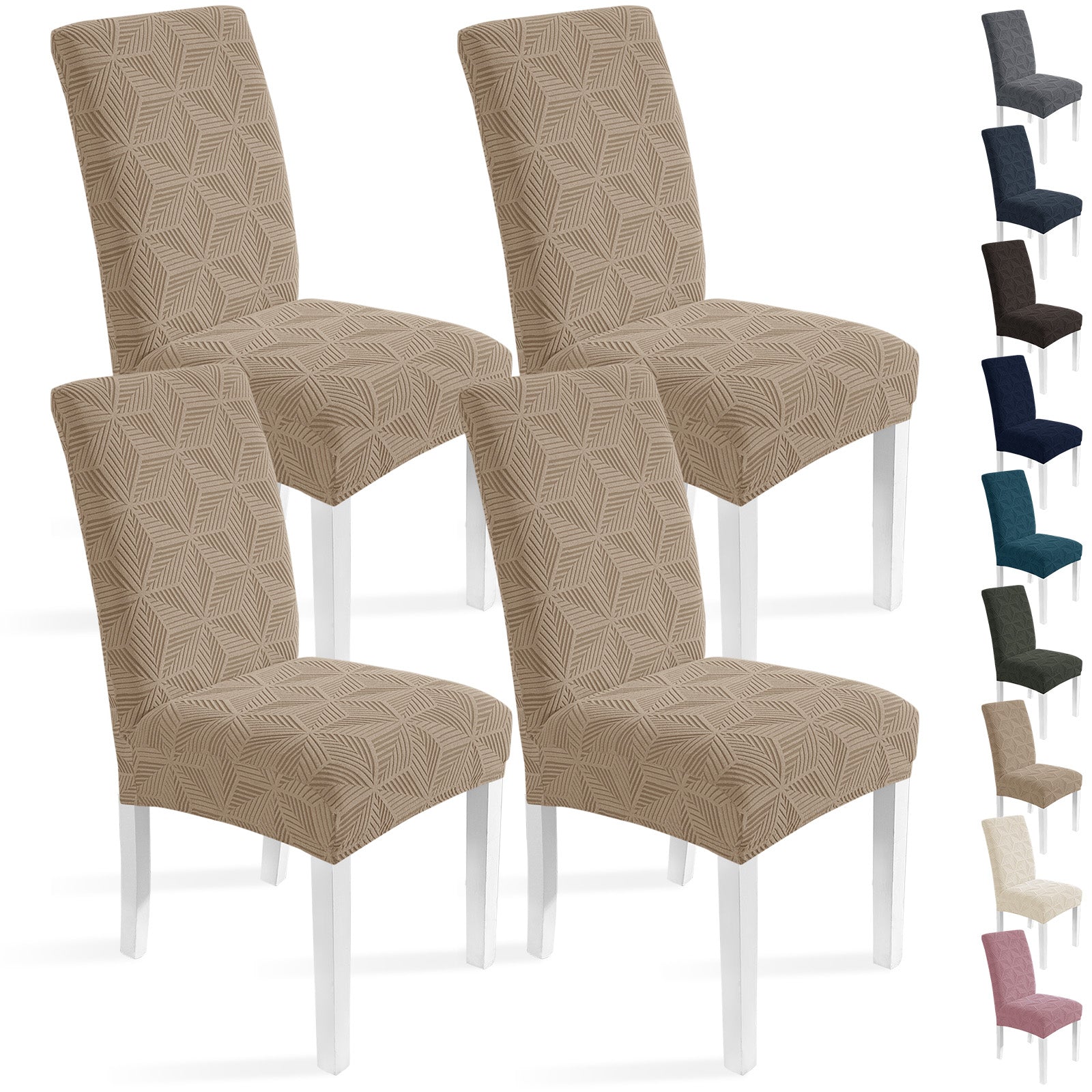 Coprisedie Ystyle a 4 pezzi con schienale, coprisedie elastiche, protezioni universali per sedie da soggiorno e cucina, resistenti ai graffi dei gatti, moderne e anti-macchia