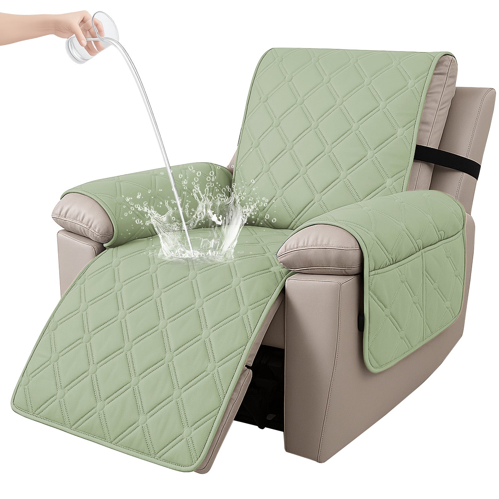 YSTYLE Waterproof Armchair Cover with Pockets and Non Slip Backing-YSTYLE