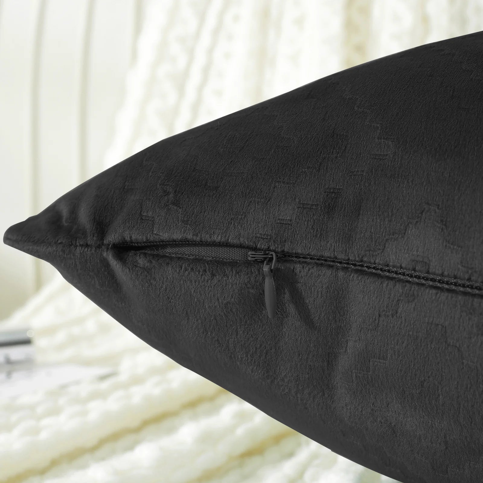 YSTYLE Velvet Sofa Cushion Covers, Decorative Throw Pillow Covers, 2 pcs, Hidden Zipper-Square shape