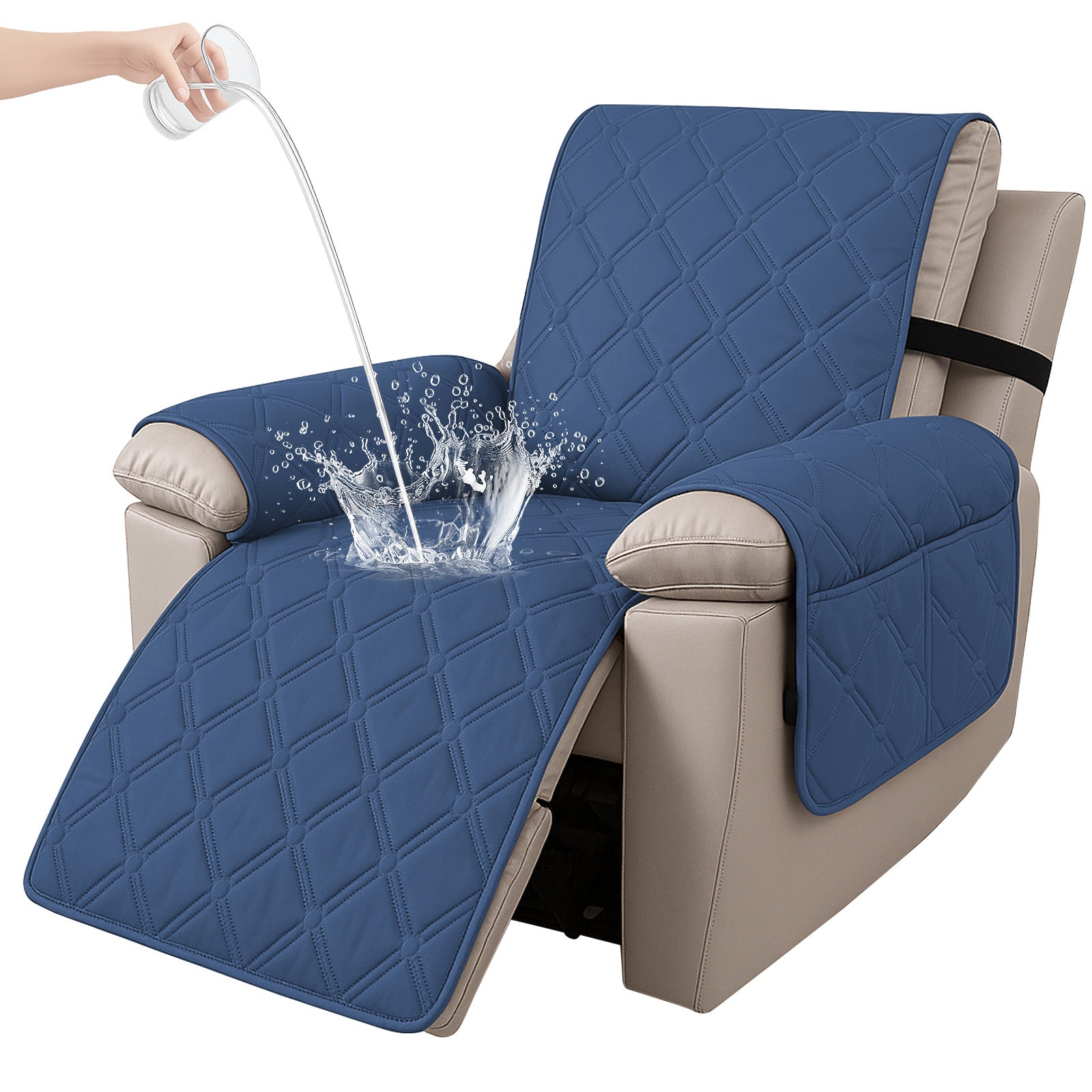 YSTYLE Waterproof Armchair Cover with Pockets and Non Slip Backing-YSTYLE