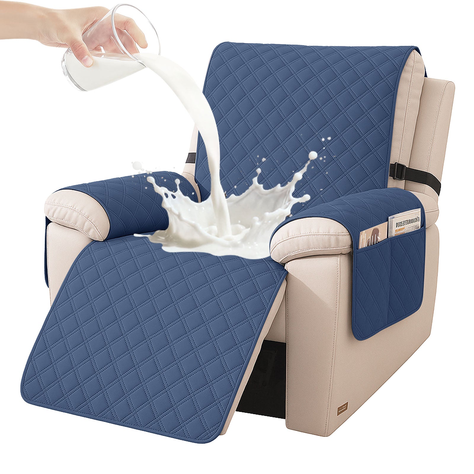 YSTYLE Waterproof Armchair Cover with Pockets and Non Slip Backing-YSTYLE