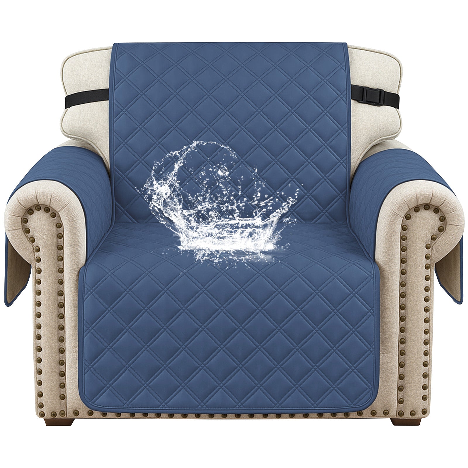 Ystyle 100% Waterproof 1 Seater Armchair Cover with Side Pockets