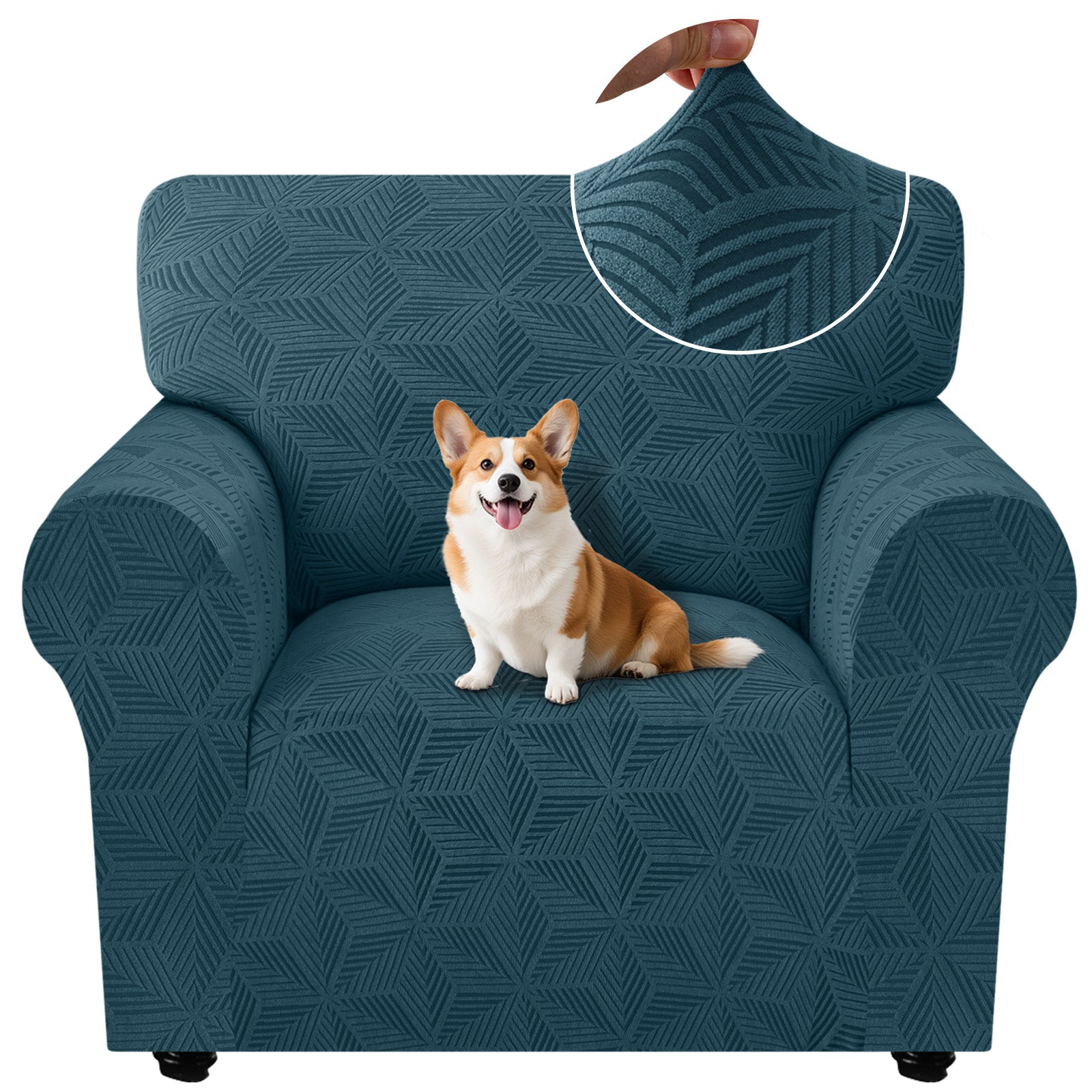 Ystyle 1-Seater Sofa Cover with Armrests, Stretch Sofa Cover, Universal Anti-Scratch Sofa Cover for Cats and Dogs, Non-Slip Sofa Cover, Washable Stain-Resistant Sofa Cover