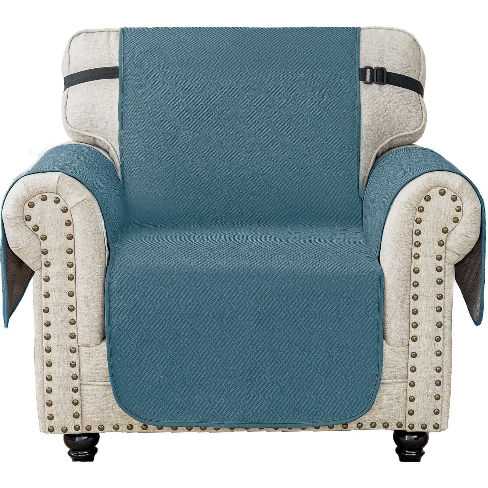 YSTYLE 1 Seater Sofa Cover with Armrests Geometric Pattern Anti Slip-YSTYLE