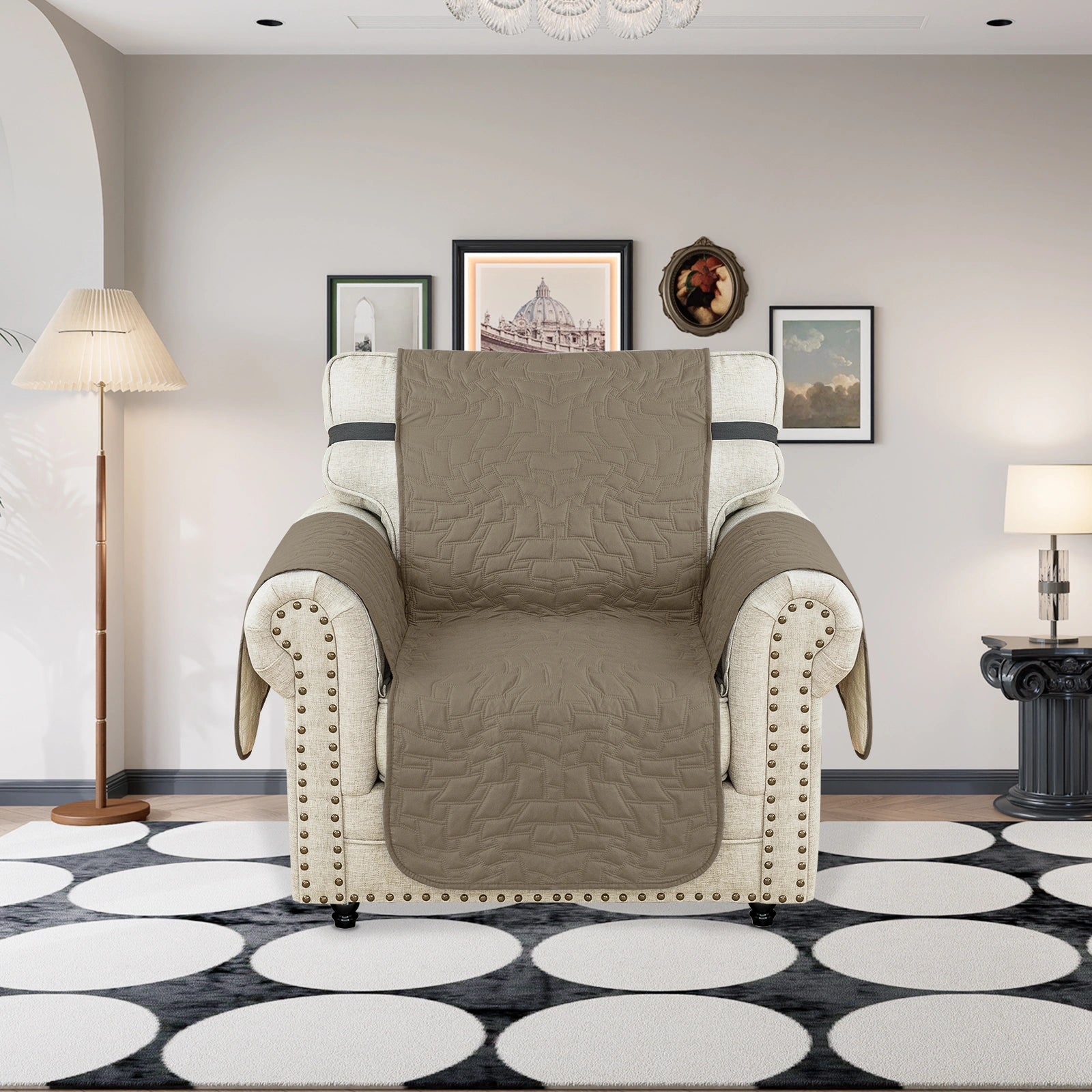 YSTYLE Waterproof 1 Seater Armchair Cover with Armrests Anti-Slip-YSTYLE