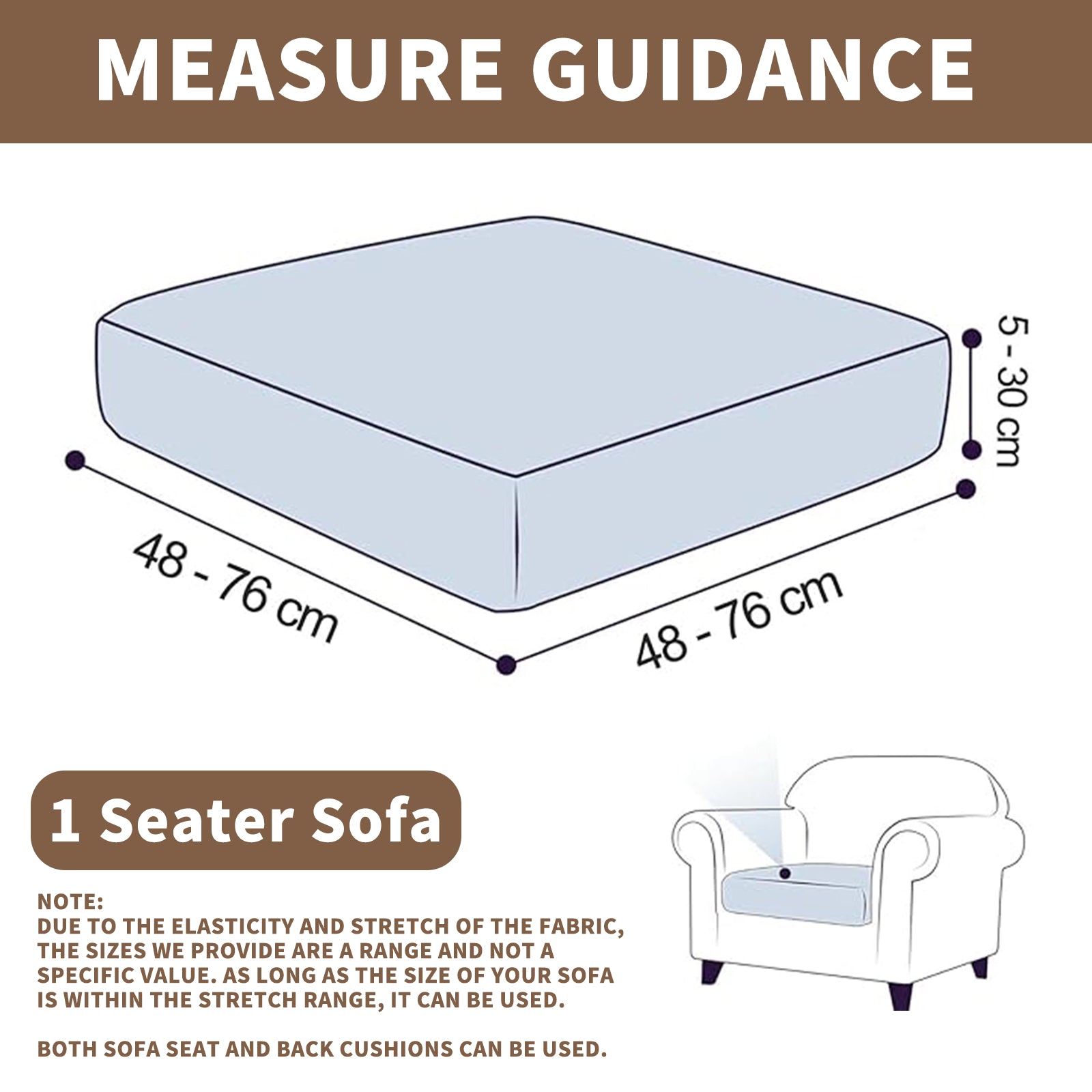 YSTYLE Copertura per sedile divano elasticizzata 1 posto motivo geometrico