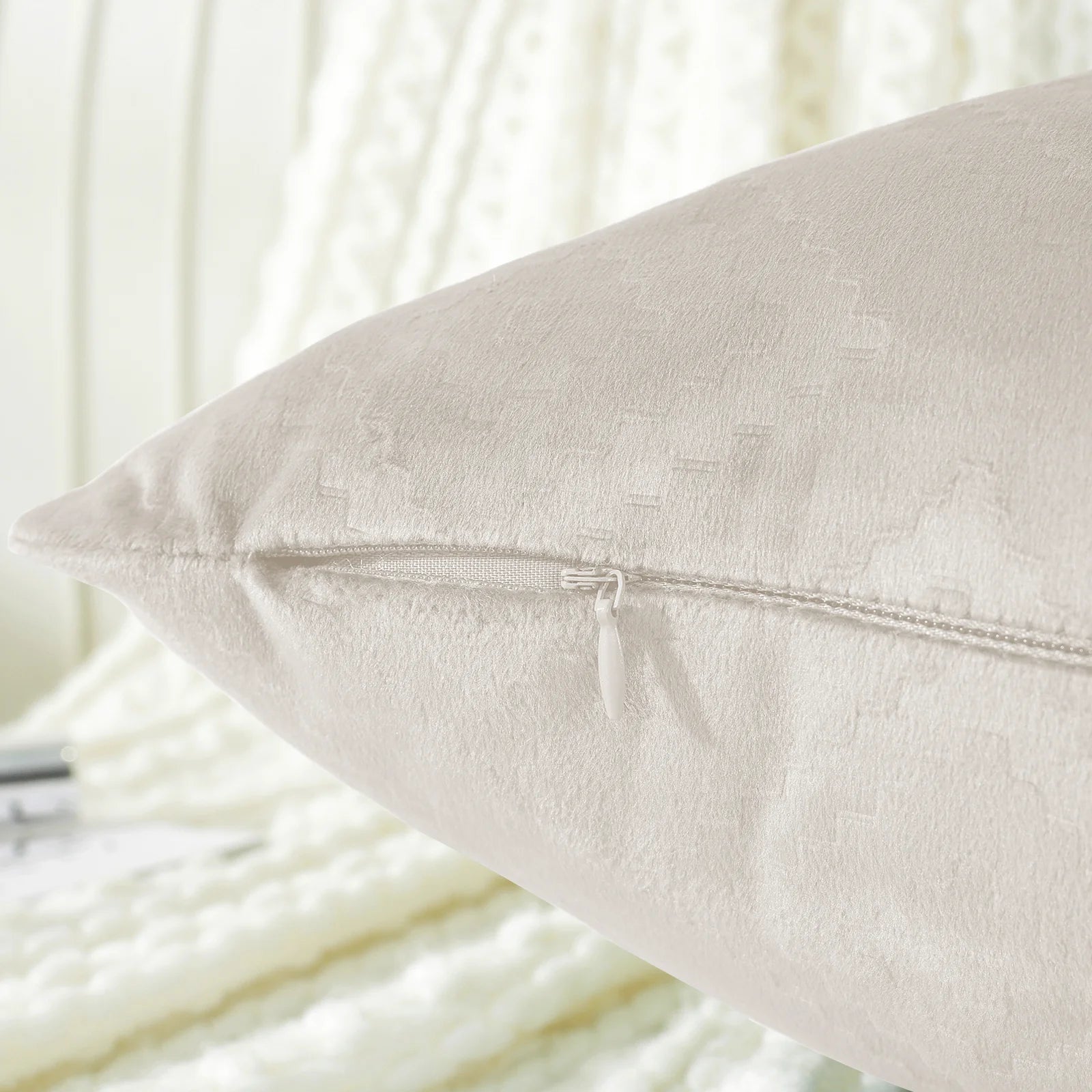 YSTYLE Velvet Sofa Cushion Covers, Decorative Throw Pillow Covers, 2 pcs, Hidden Zipper-Square shape