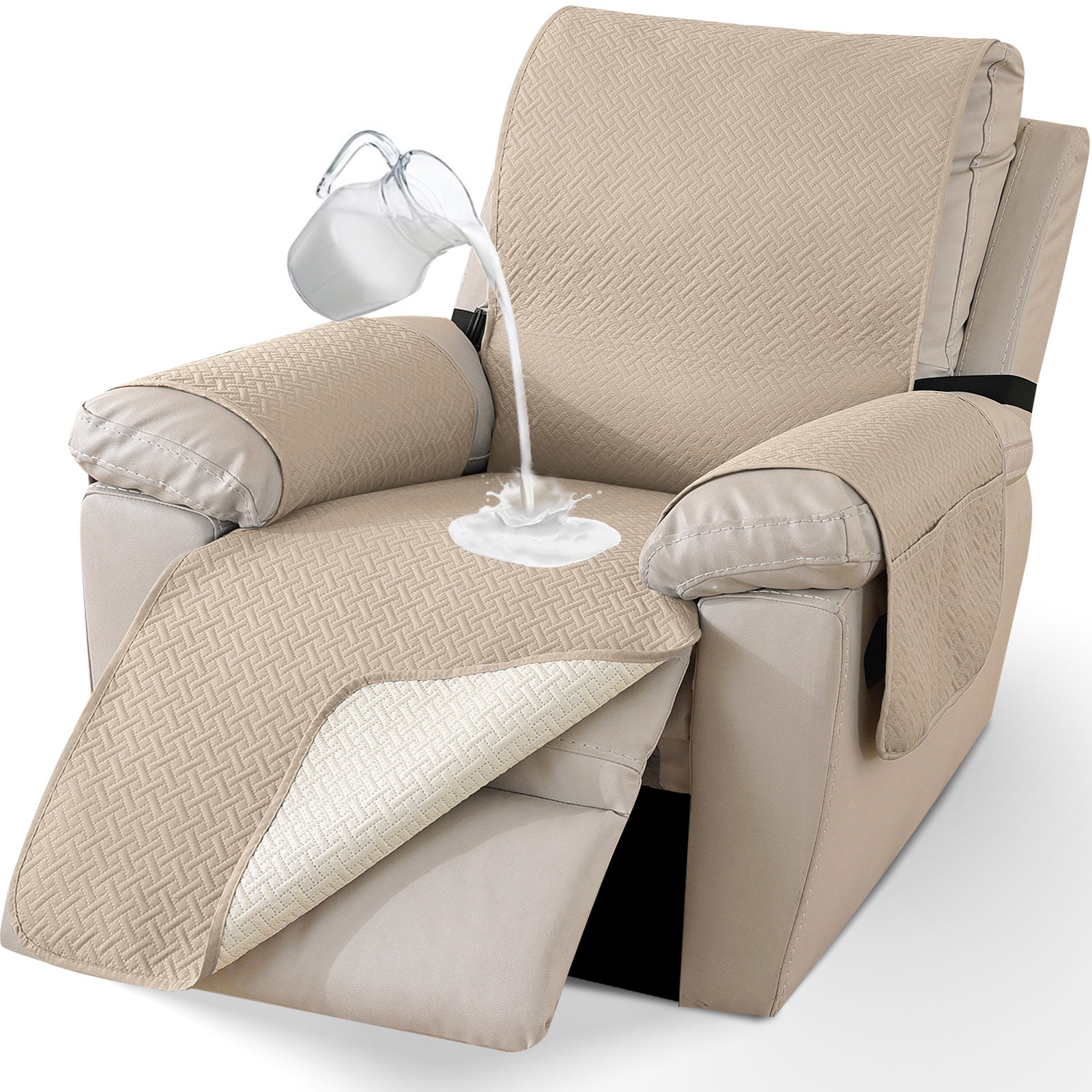 imperméable Armchair couverture with antidérapant Back and Side Pockets