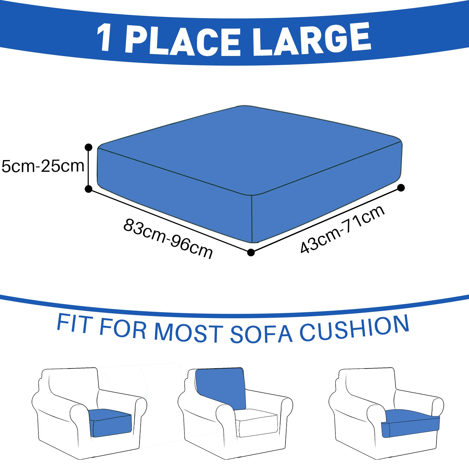 Housse de siège de canapé extensible et imperméable YSTYLE Grand 1 place Géométrique