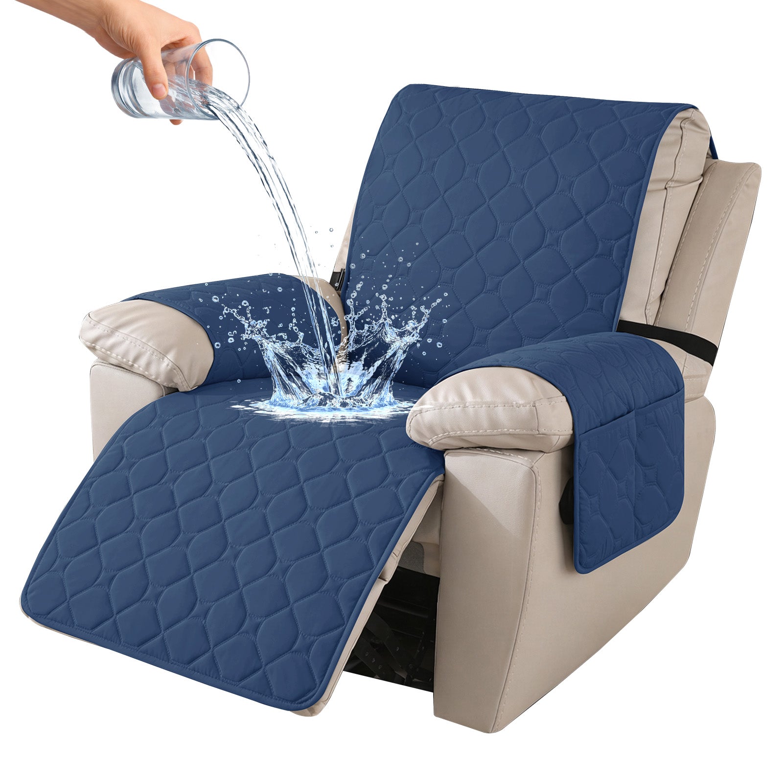 YSTYLE Waterproof Recliner Armchair Cover with Armrests 1 Seater