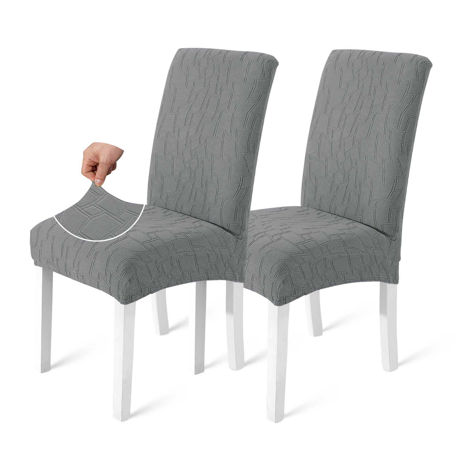 Ystyle 2-Piece Chair Covers with Backrest, Elastic Living Room Kitchen Chair Slipcovers, Soft Comfortable Anti-Scratch Chair Covers, Easy to Clean and Durable, Washable Removable