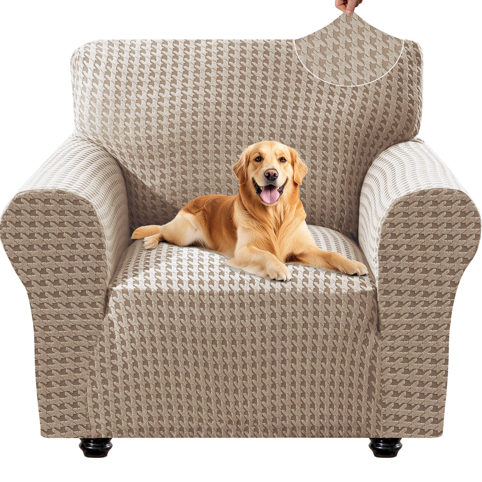 Ystyle 1-Seat Sofa Cover with Armrests, Elastic Universal Seat Cover, Anti-Scratch Universal Sofa Cover, Anti-Slip Washable Sofa Protector, Stain-Resistant