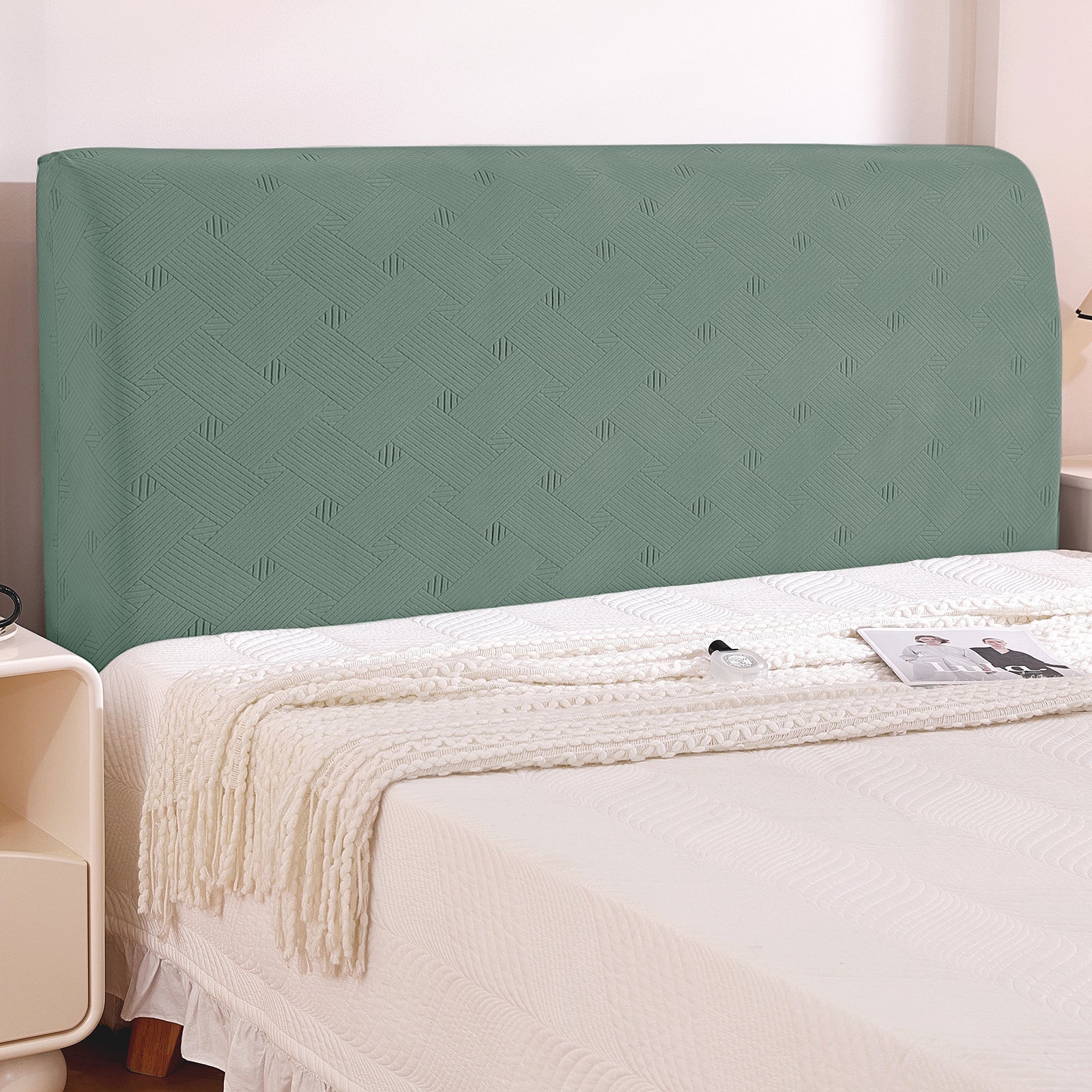 Ystyle 150cm Bed Headboard Cover, Elasticized Double/Single Bed Headboard Cover, Washable Double Bed Headboard Slipcover, Universal Dust-Proof Headboard Cover