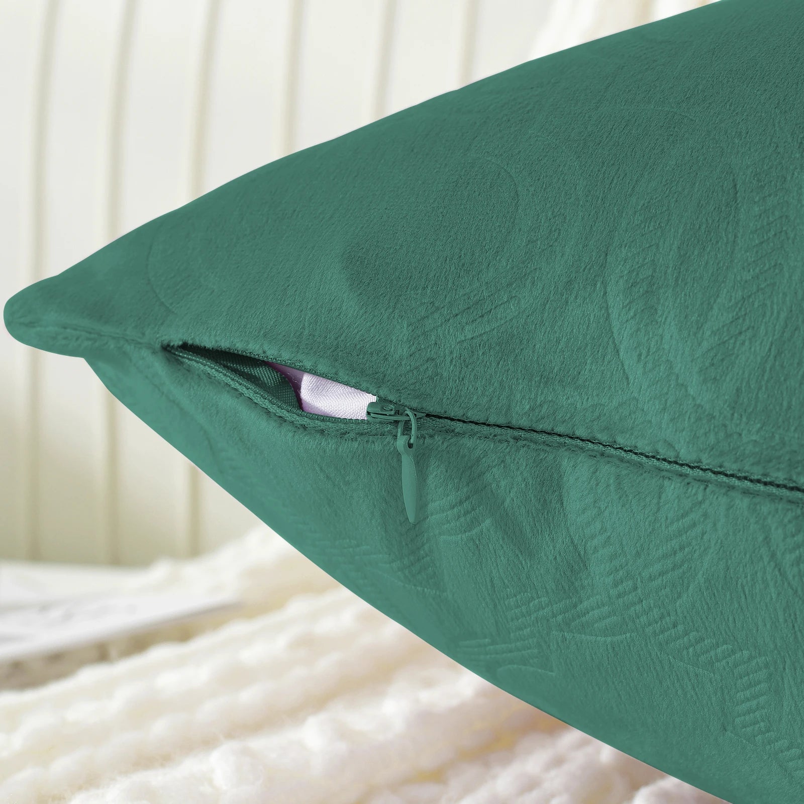 YSTYLE Velvet Sofa Cushion Covers, Decorative Throw Pillow Covers, 2 pcs, Hidden Zipper-Lantern Shape