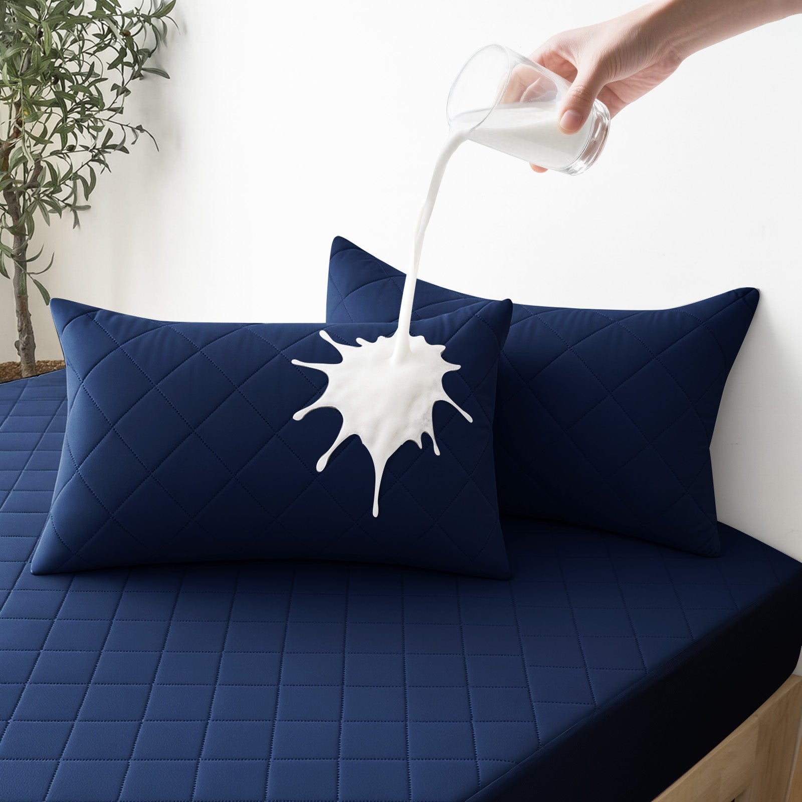 YSTYLE 2 Pieces Waterproof Bed Pillowcases 50x80cm Anti Mite-YSTYLE