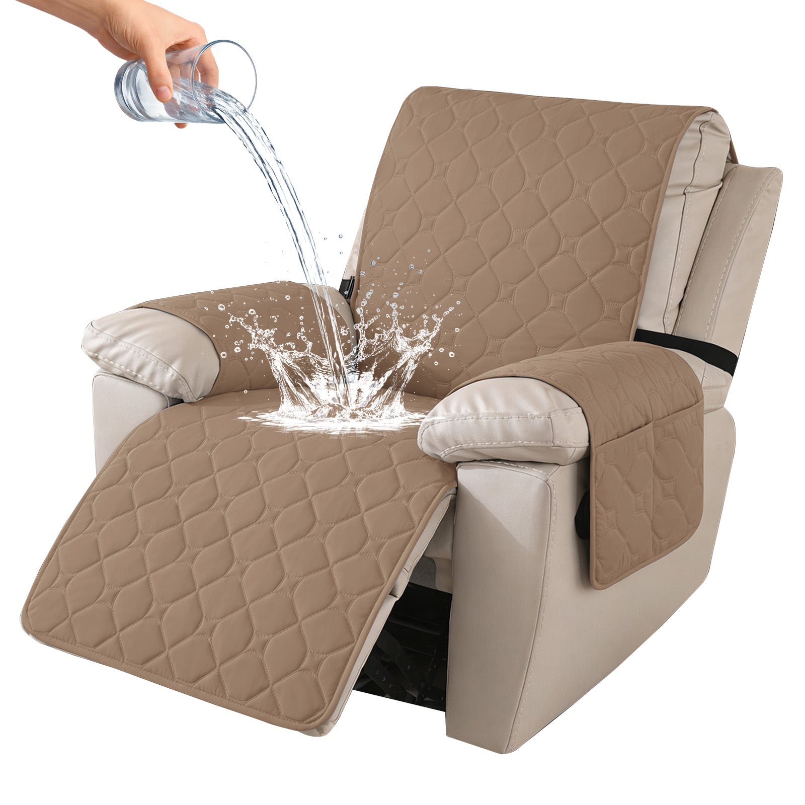 YSTYLE imperméable Recliner Armchair couverture with accoudoirs 1 Seater