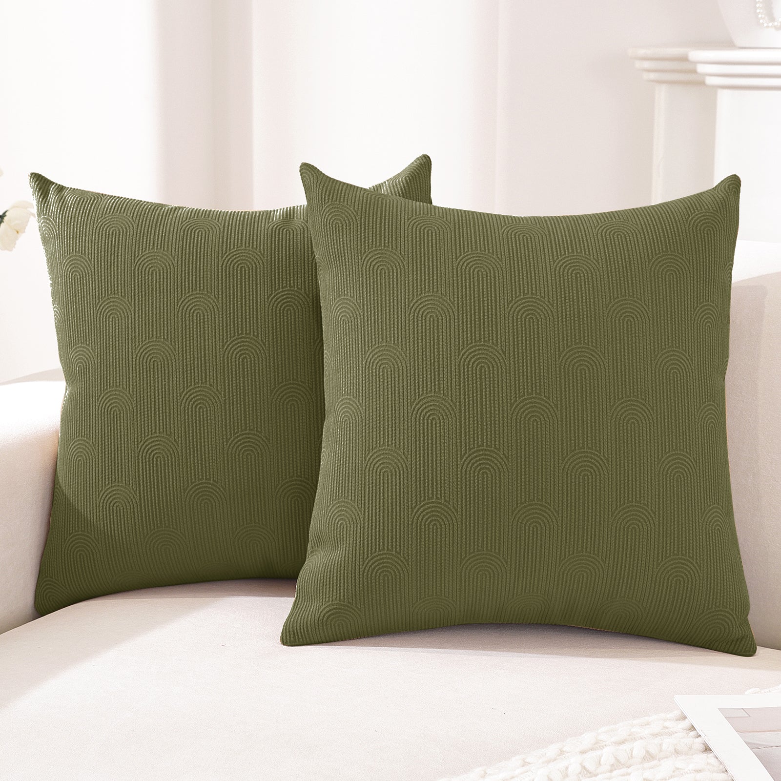 Ystyle Cushion Covers, 50 x 50 cm, Set of 2, Cushions for Sofa with Invisible Zip, Soft Cushion Cover, Modern, Washable, for Chair Bed, Living Room, Bedroom