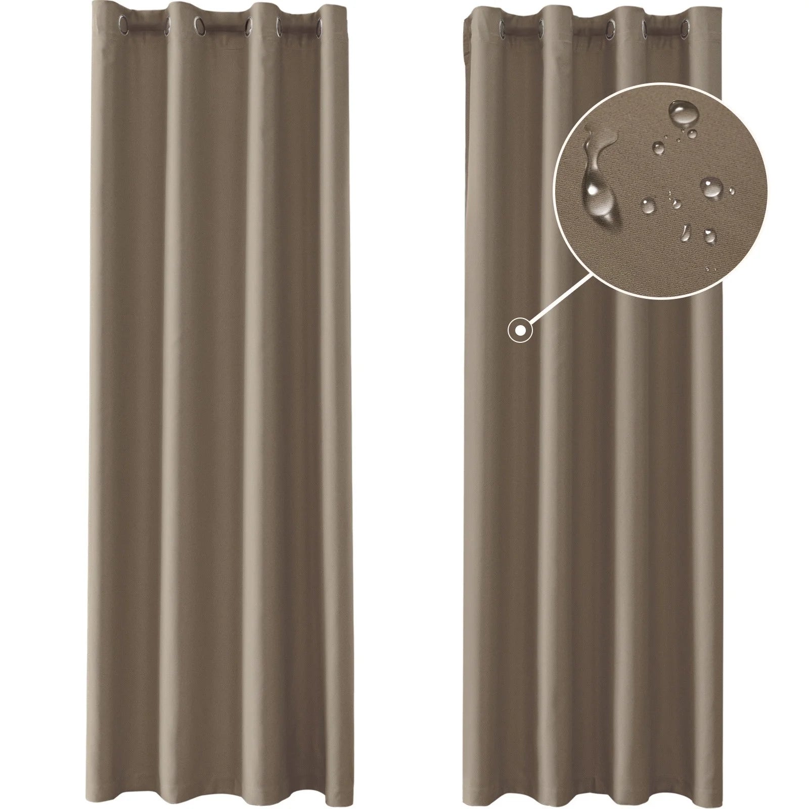 YSTYLE Blackout Curtains – 2 pcs, Thermal, Waterproof, Indoor/Outdoor Use