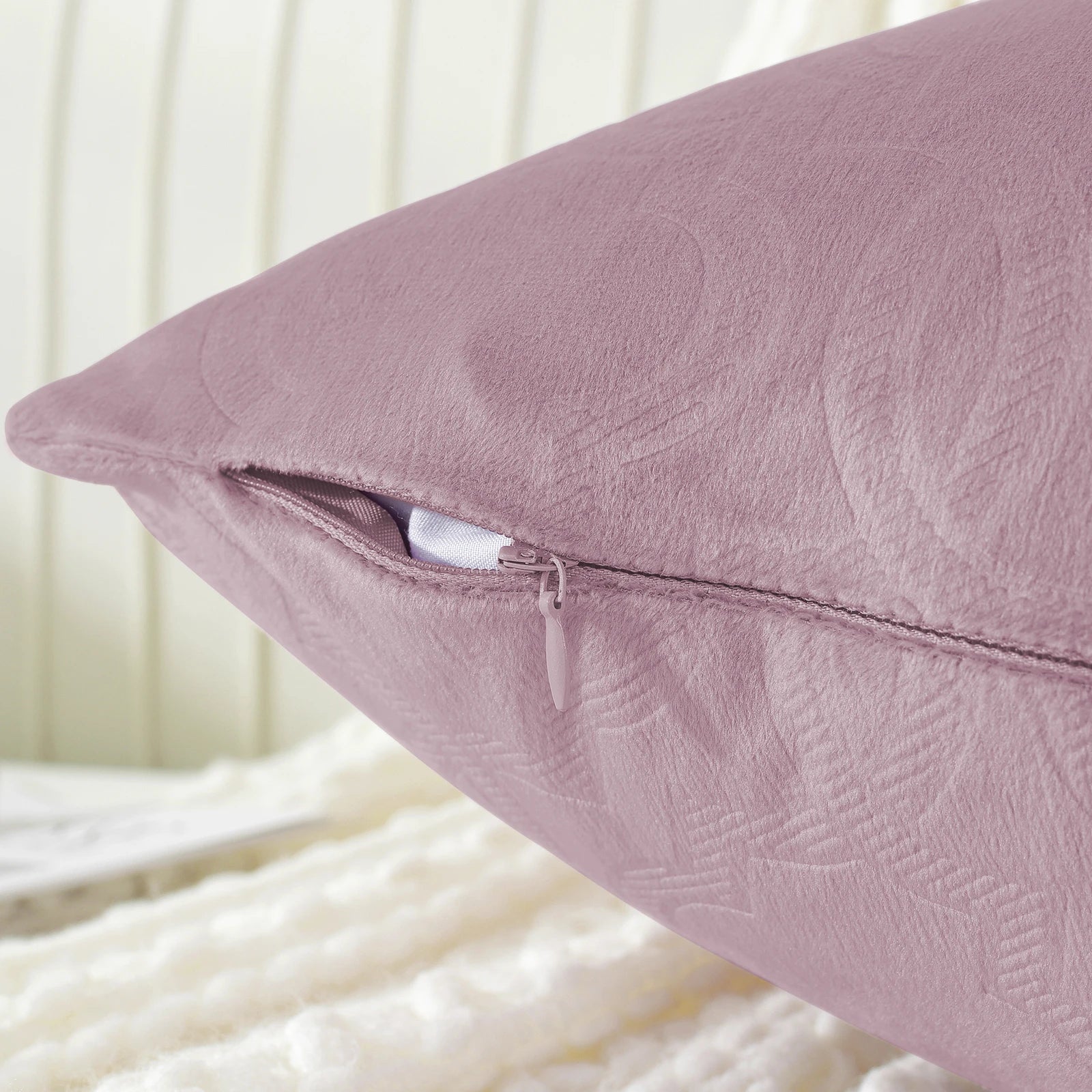 YSTYLE Velvet Sofa Cushion Covers, Decorative Throw Pillow Covers, 2 pcs, Hidden Zipper-Lantern Shape