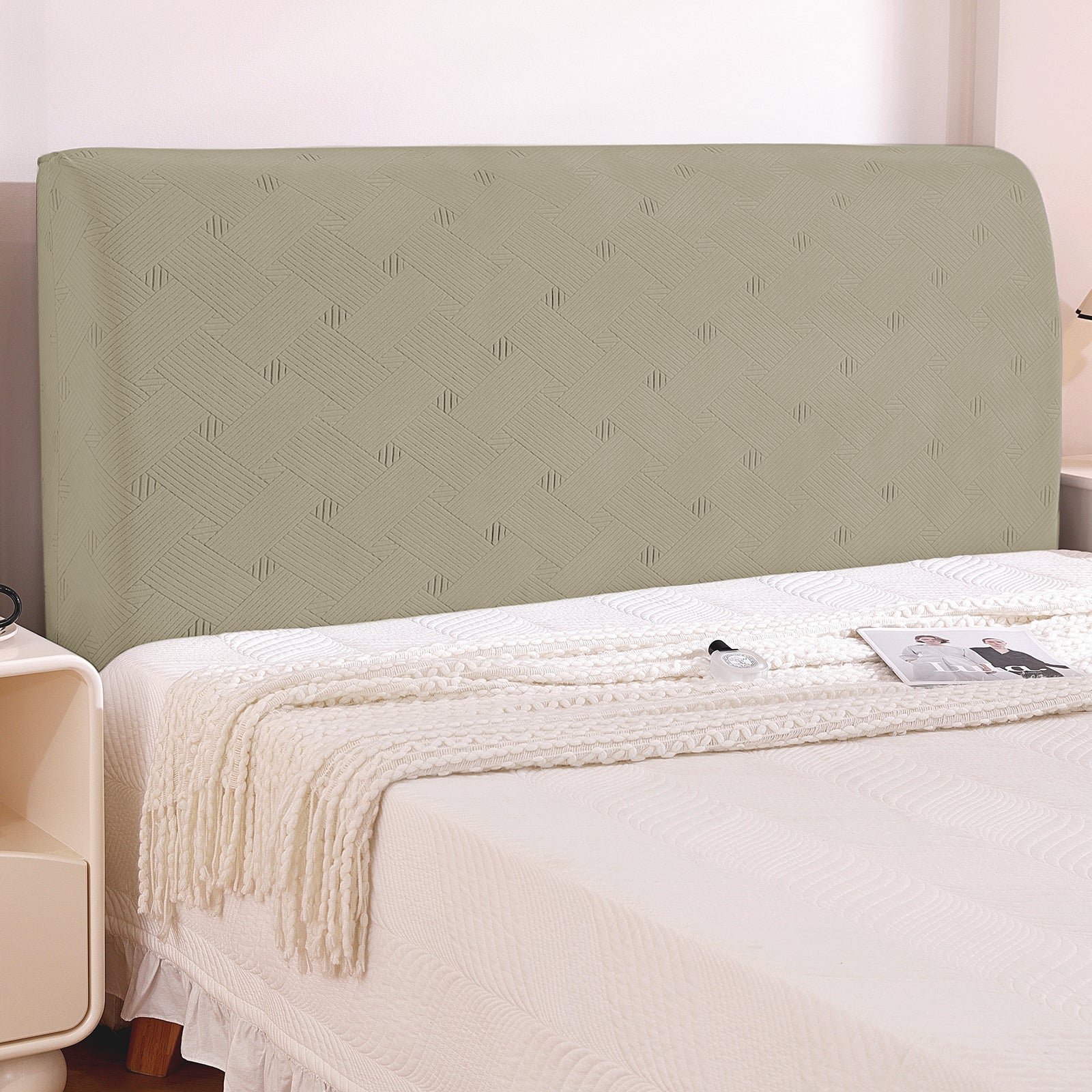 Ystyle 150cm Bed Headboard Cover, Elasticized Double/Single Bed Headboard Cover, Washable Double Bed Headboard Slipcover, Universal Dust-Proof Headboard Cover