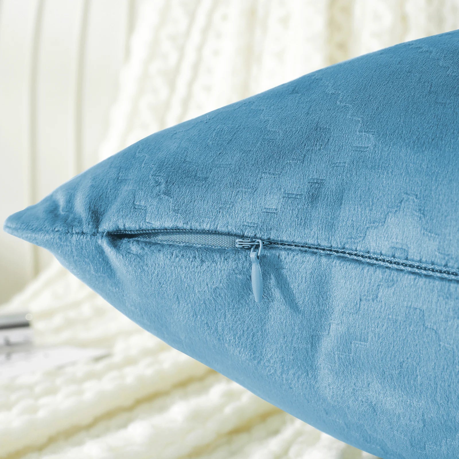 YSTYLE Velvet Sofa Cushion Covers, Decorative Throw Pillow Covers, 2 pcs, Hidden Zipper-Square shape