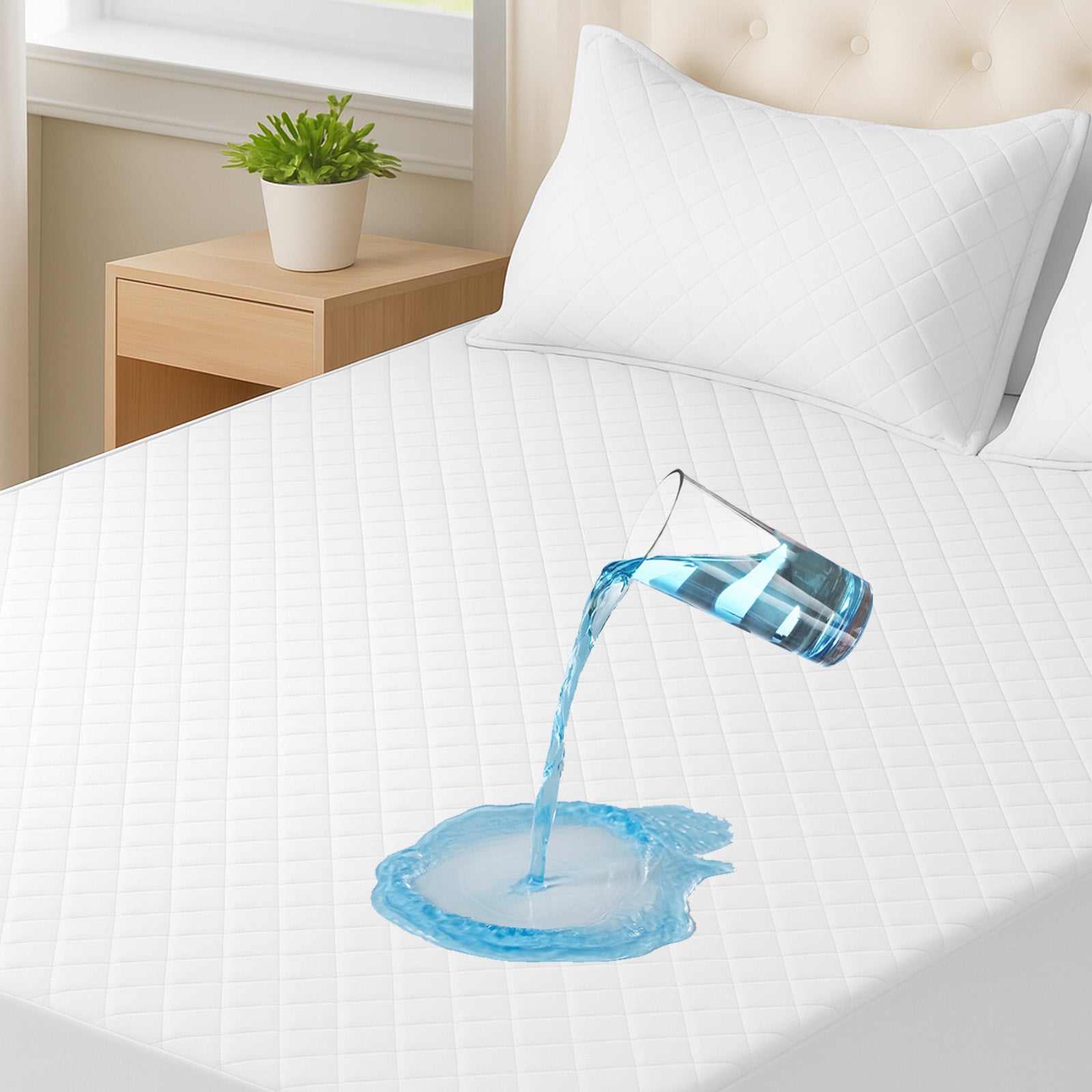 2 Waterproof Pillowcases 50x80cm with Envelope Closure