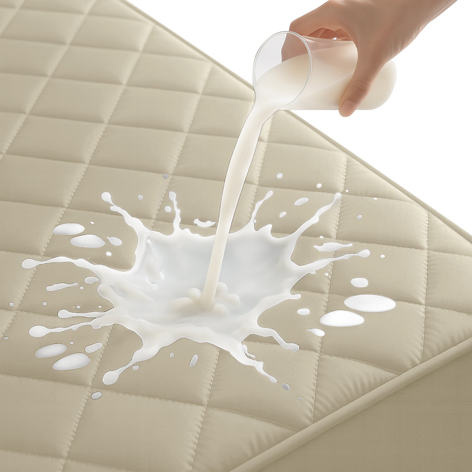 Waterproof Quilted Mattress Protector with Deep Pocket Elastic Fit