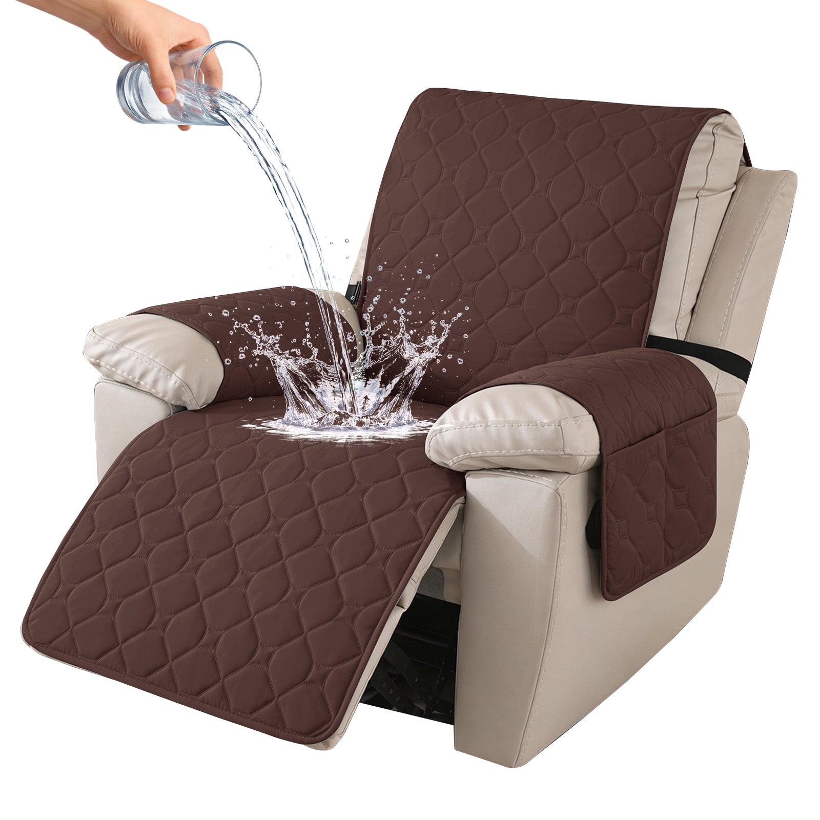 YSTYLE imperméable Recliner Armchair couverture with accoudoirs 1 Seater