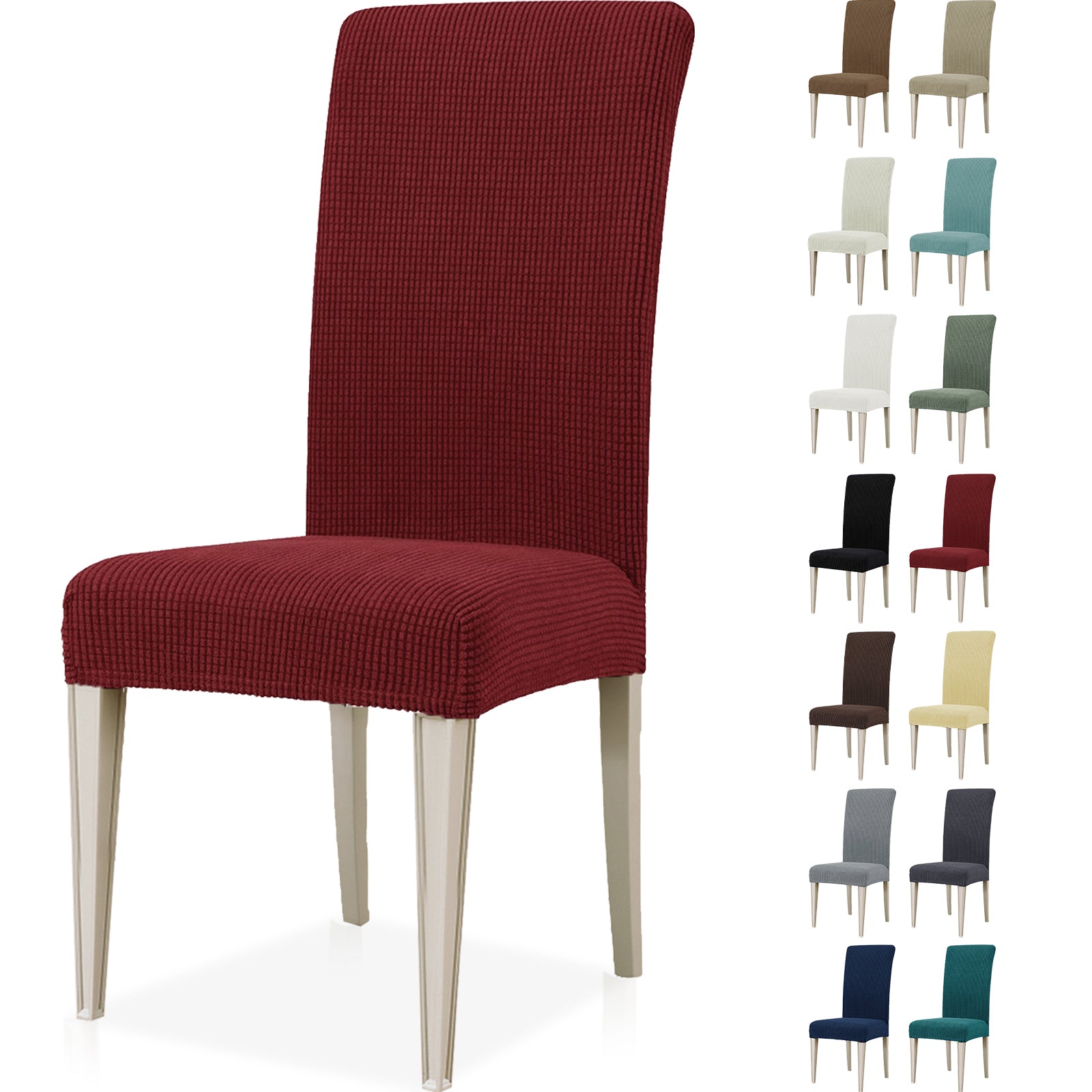 YSTYLE 4 Pieces Stretch Dining Chair Covers Jacquard Pattern