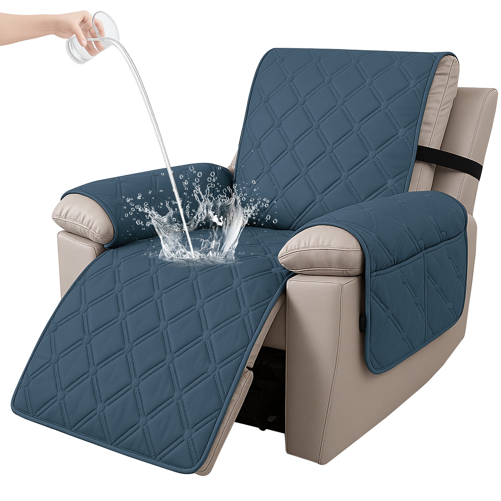 YSTYLE Waterproof Armchair Cover with Pockets and Non Slip Backing-YSTYLE