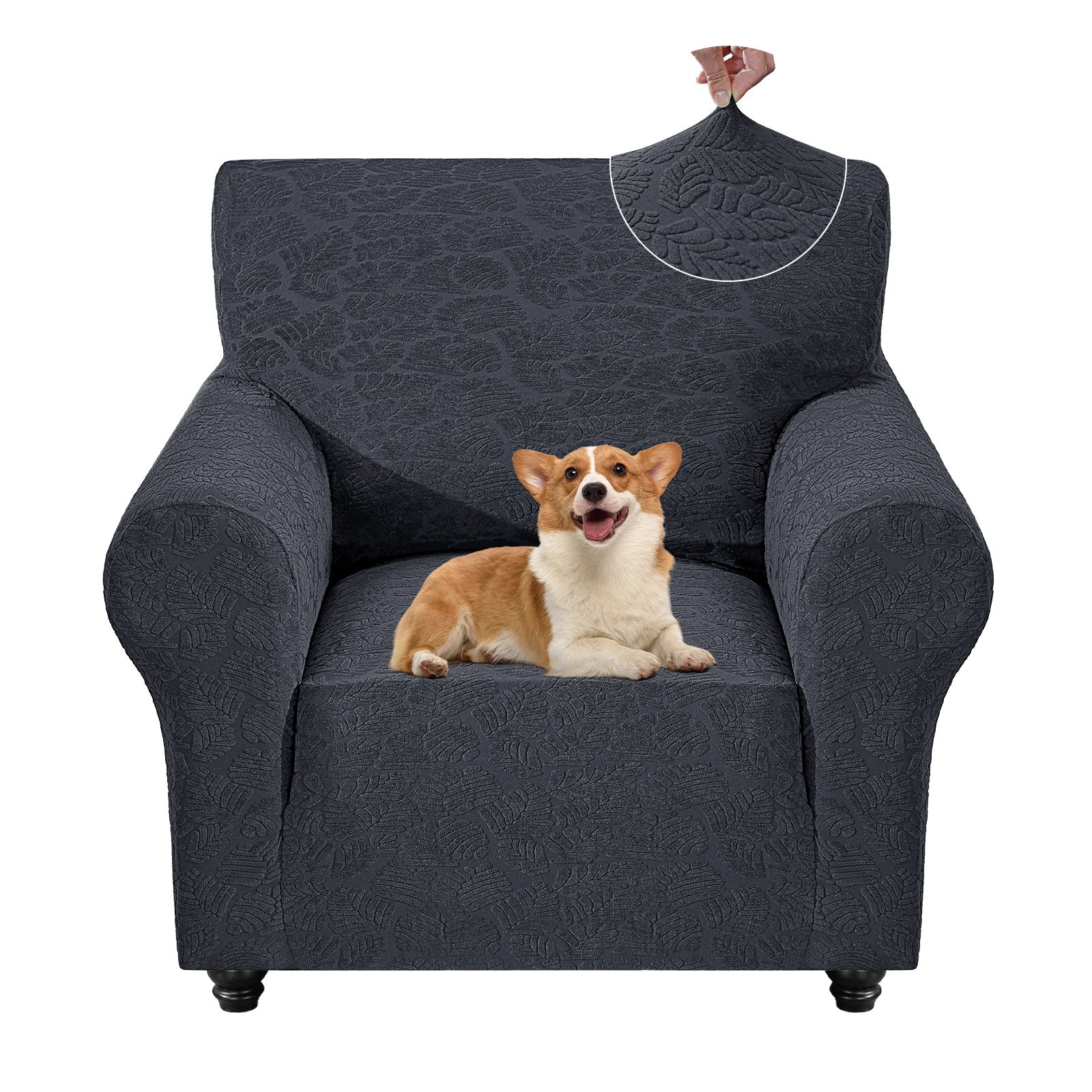 YSTYLE Stretch 1 Seater Sofa Cover with Armrests Anti Slip-YSTYLE