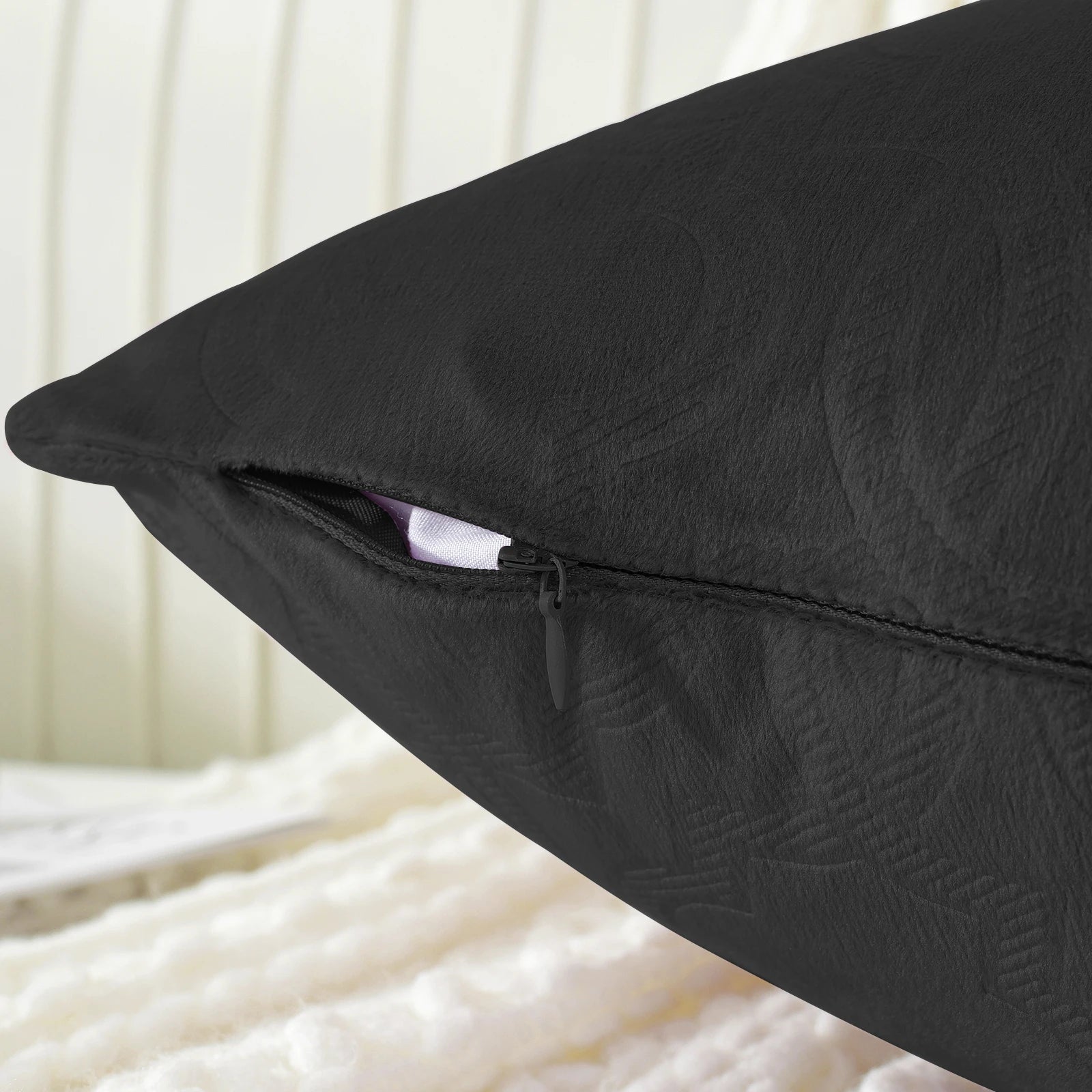 YSTYLE Velvet Sofa Cushion Covers, Decorative Throw Pillow Covers, 2 pcs, Hidden Zipper-Lantern Shape