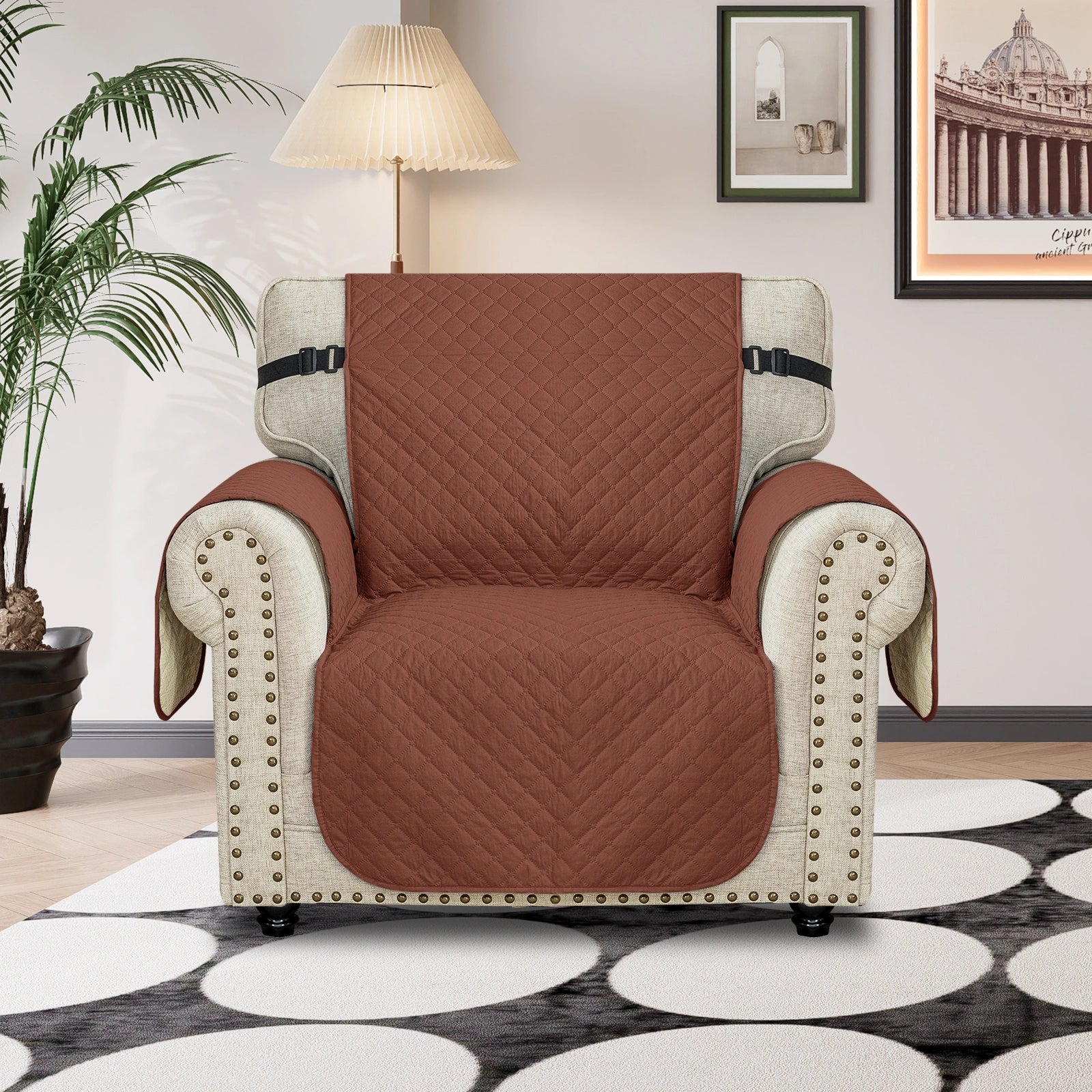 YSTYLE Waterproof 1 Seater Sofa Cover with Side Pockets Anti-Slip-YSTYLE