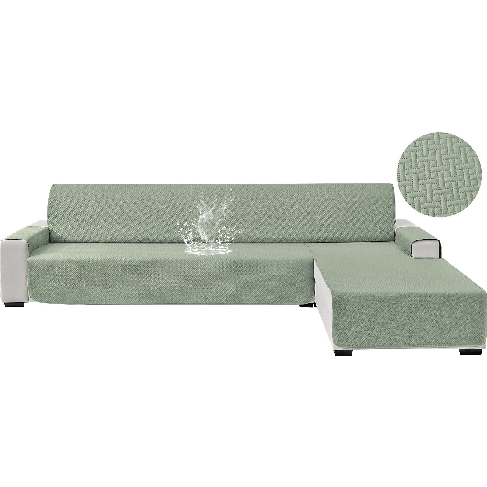 Waterproof Chaise Lounge Sofa Cover with Reversible Right or Left Design