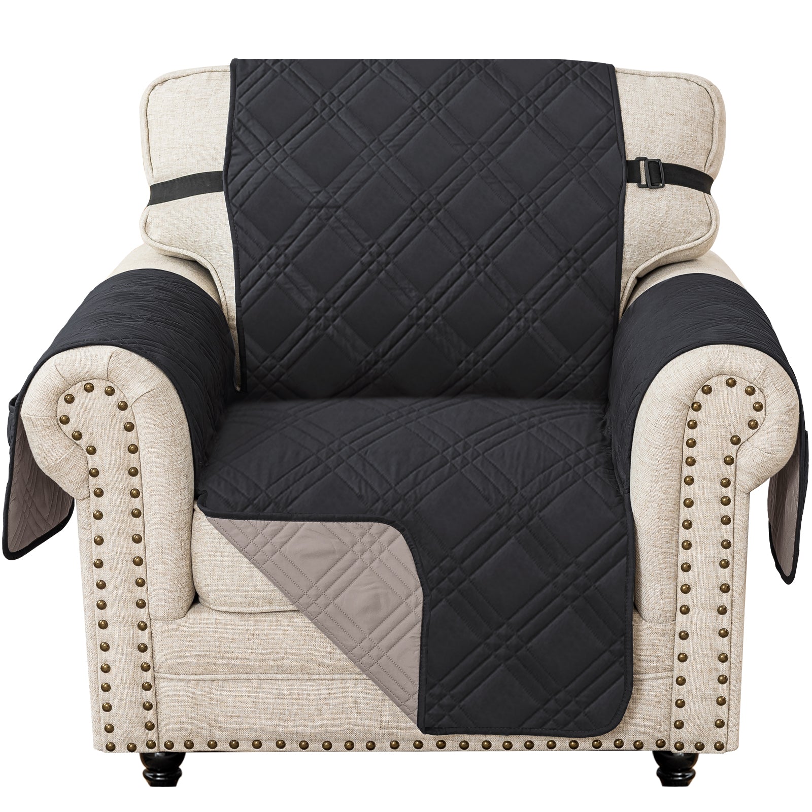 Ystyle Reversible 1 Seater Sofa Cover Quilted Scratch Resistant-YSTYLE