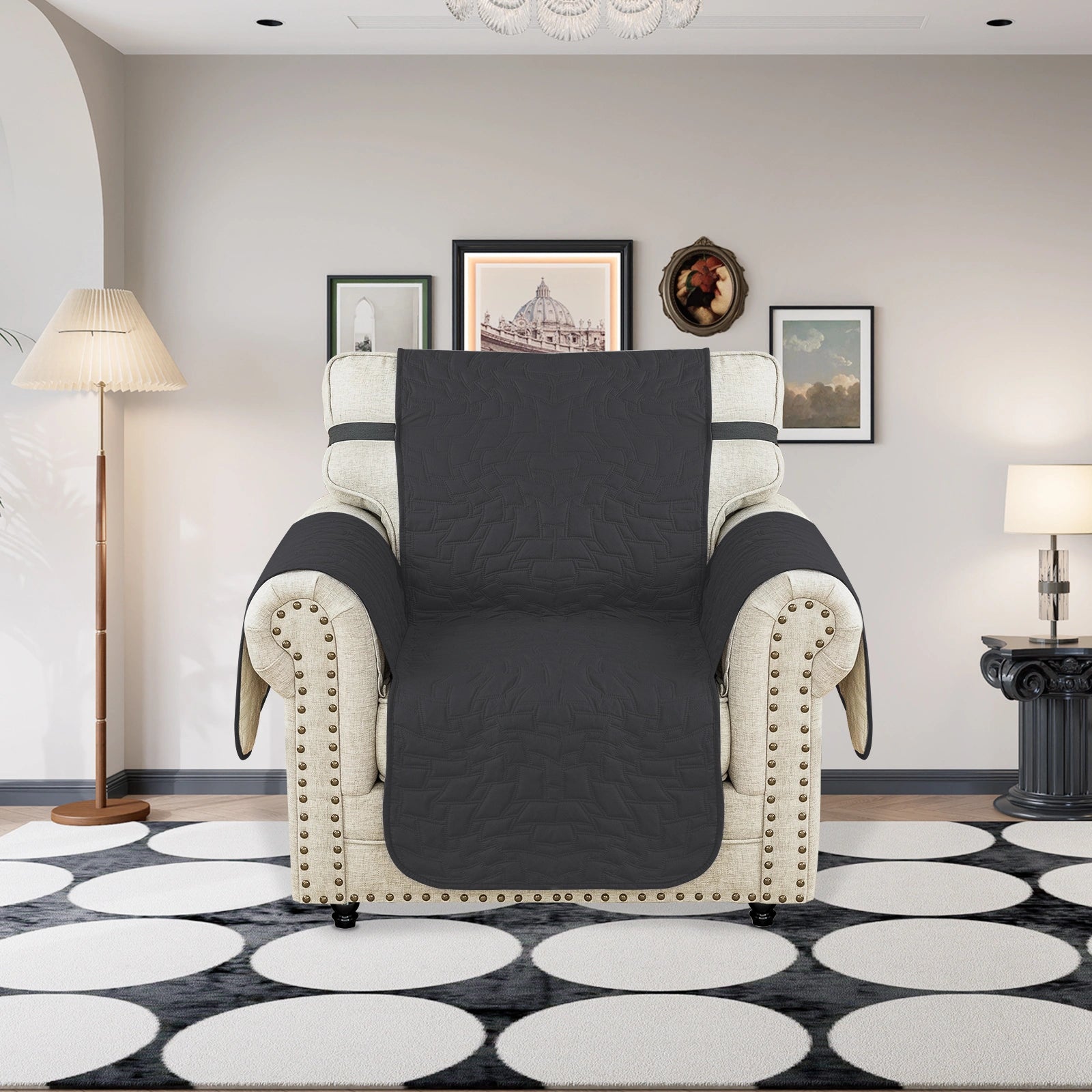 YSTYLE Waterproof 1 Seater Armchair Cover with Armrests Anti-Slip-YSTYLE