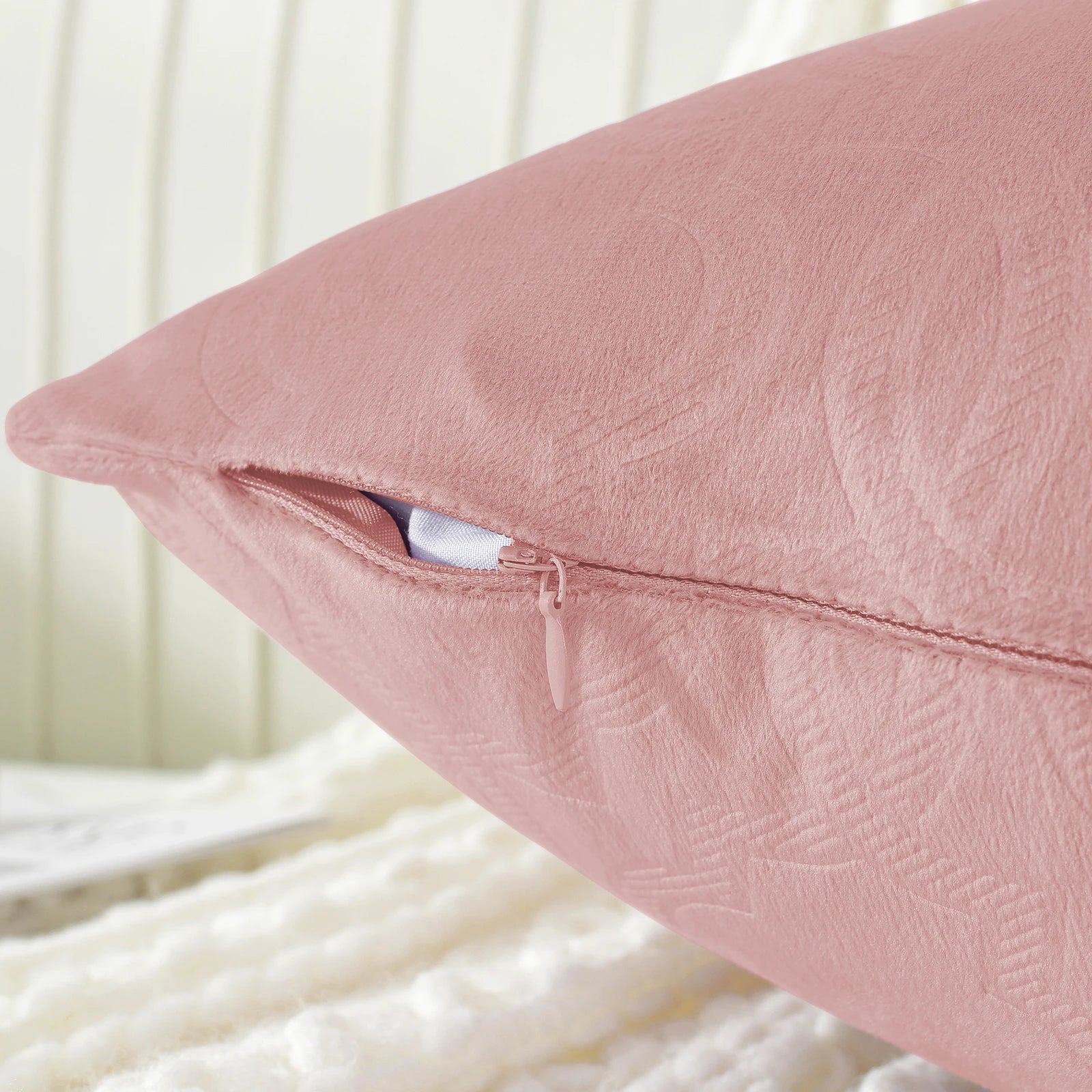 YSTYLE Velvet Sofa Cushion Covers, Decorative Throw Pillow Covers, 2 pcs, Hidden Zipper-Lantern Shape