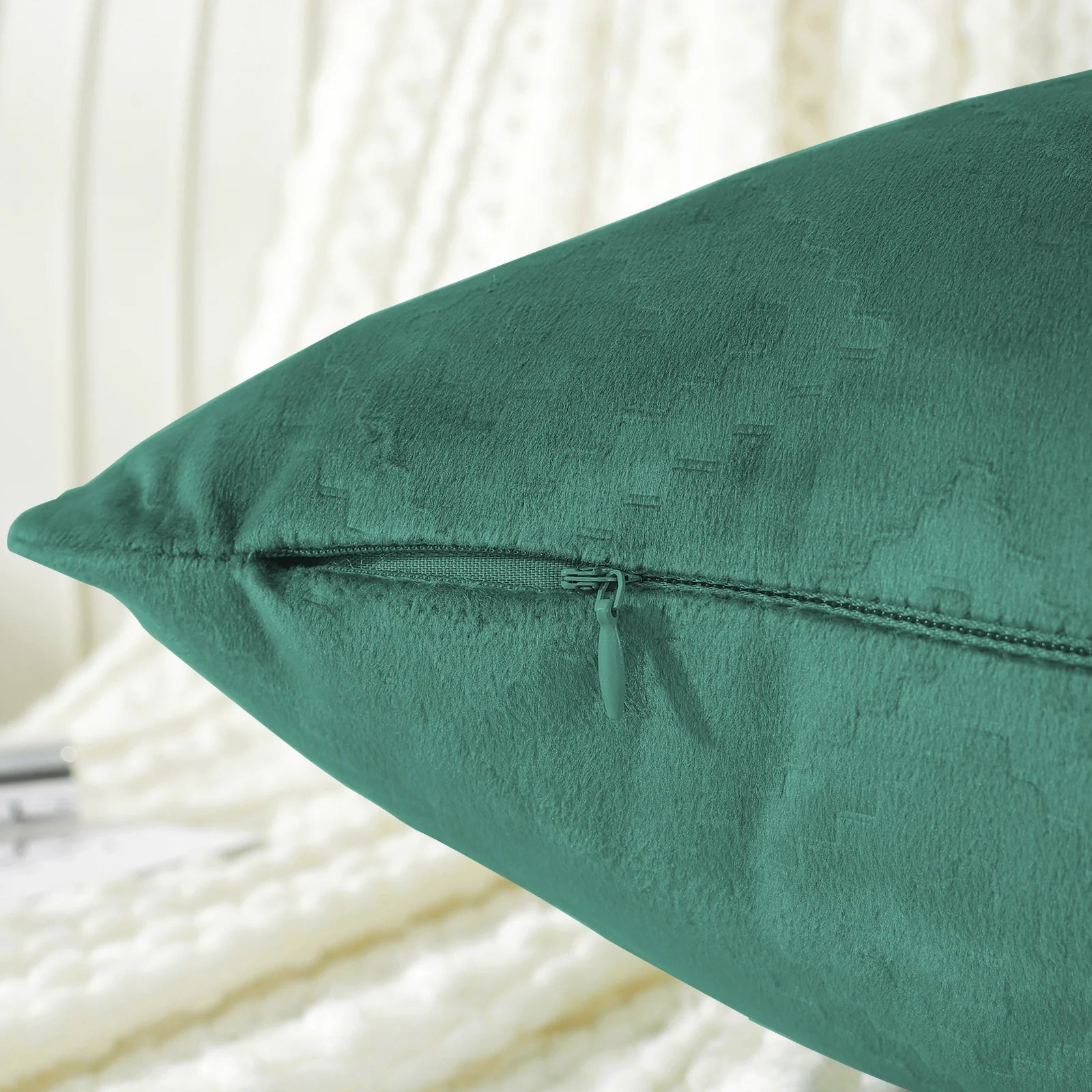 YSTYLE Velvet Sofa Cushion Covers, Decorative Throw Pillow Covers, 2 pcs, Hidden Zipper-Square shape