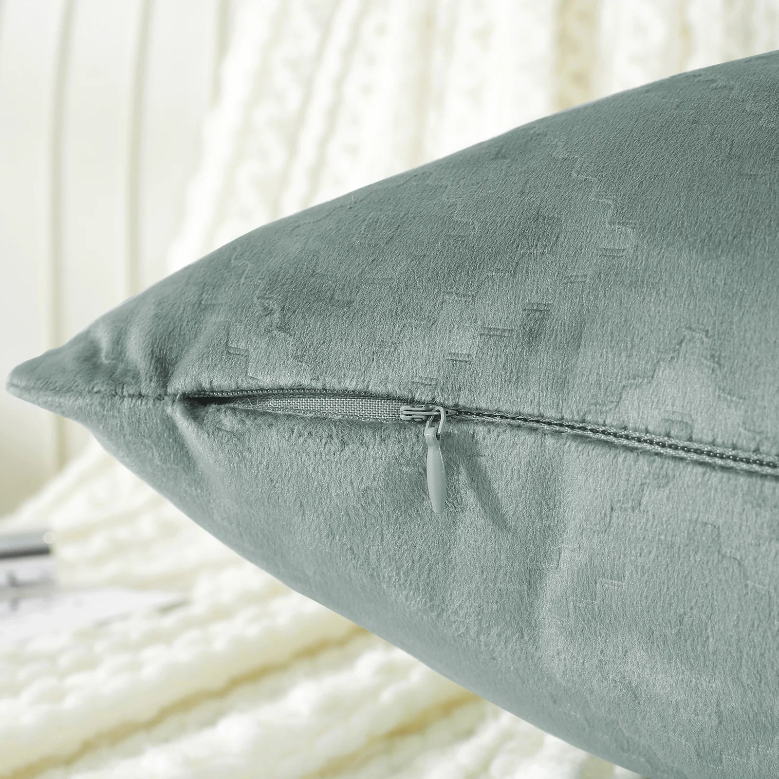 YSTYLE Velvet Sofa Cushion Covers, Decorative Throw Pillow Covers, 2 pcs, Hidden Zipper-Square shape