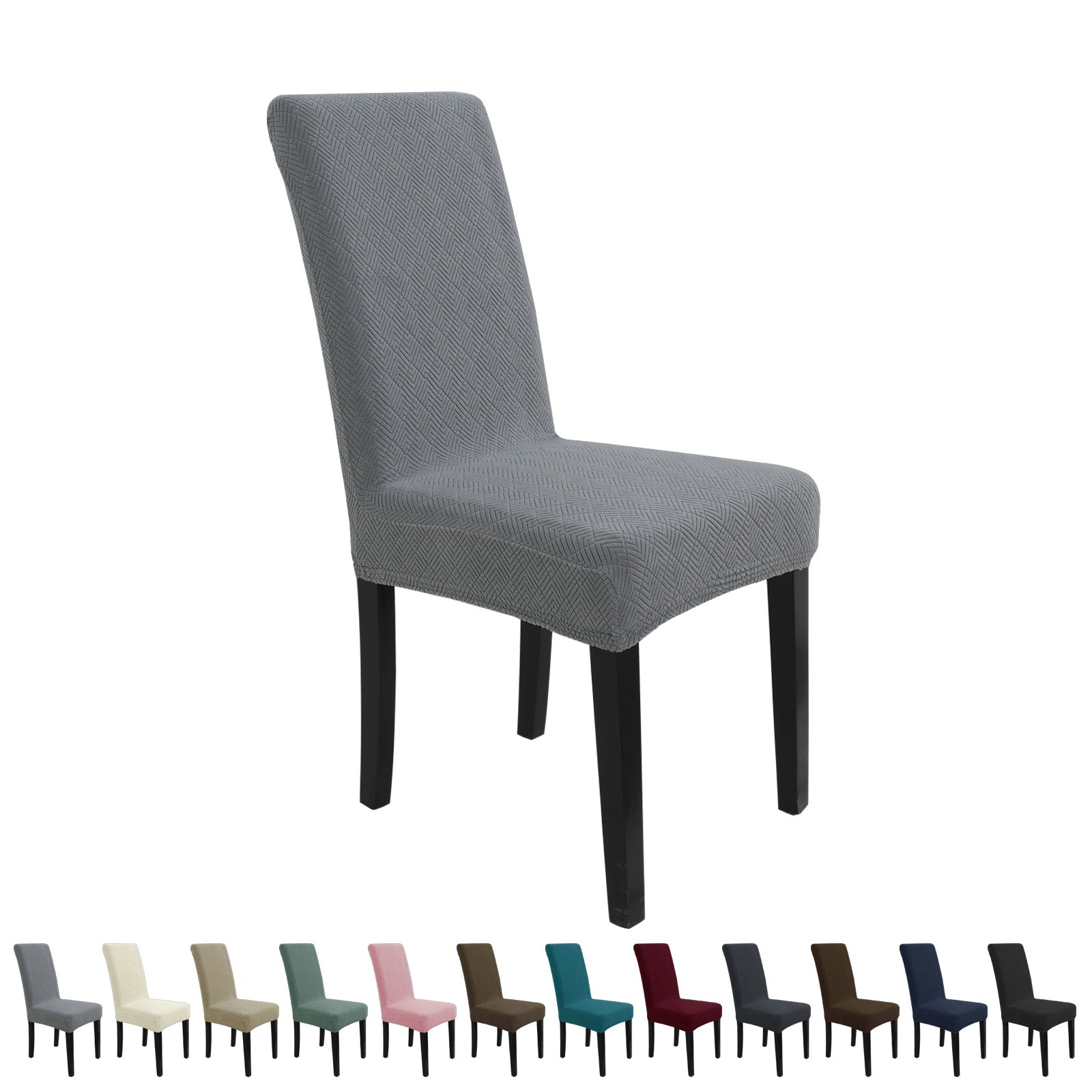 YSTYLE 4 Pieces Stretch Dining Chair Covers Diamond Jacquard-YSTYLE