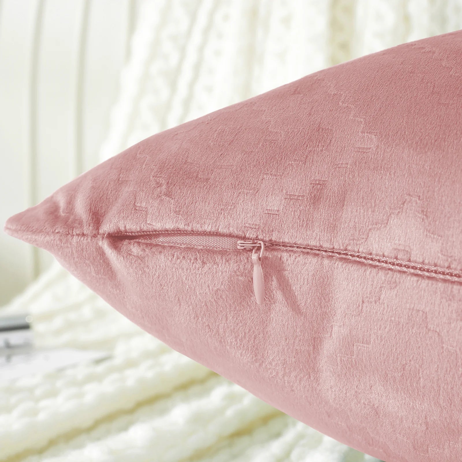 YSTYLE Velvet Sofa Cushion Covers, Decorative Throw Pillow Covers, 2 pcs, Hidden Zipper-Square shape