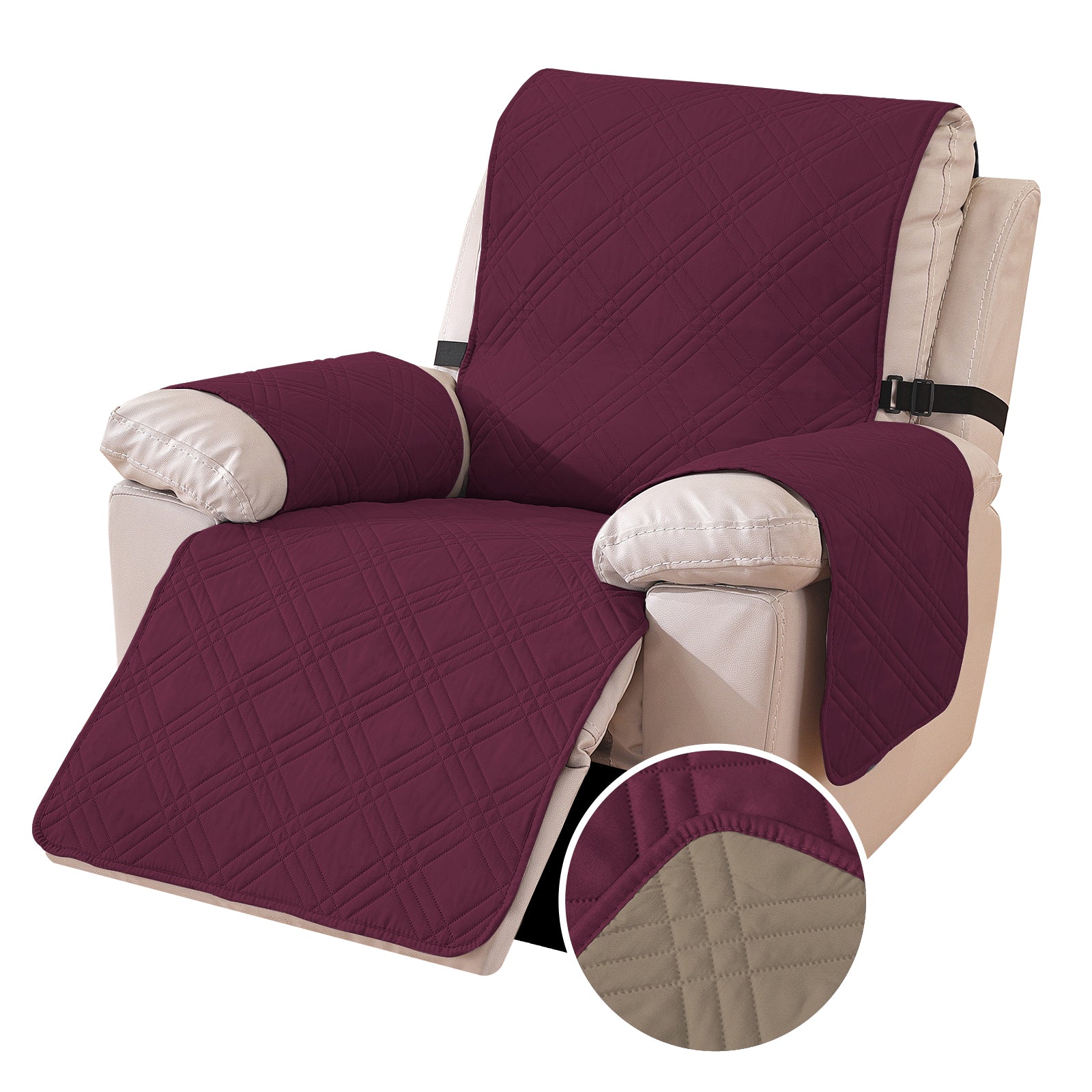 YSTYLE Reversible Reclining Armchair Cover with Armrests Anti Scratch-YSTYLE