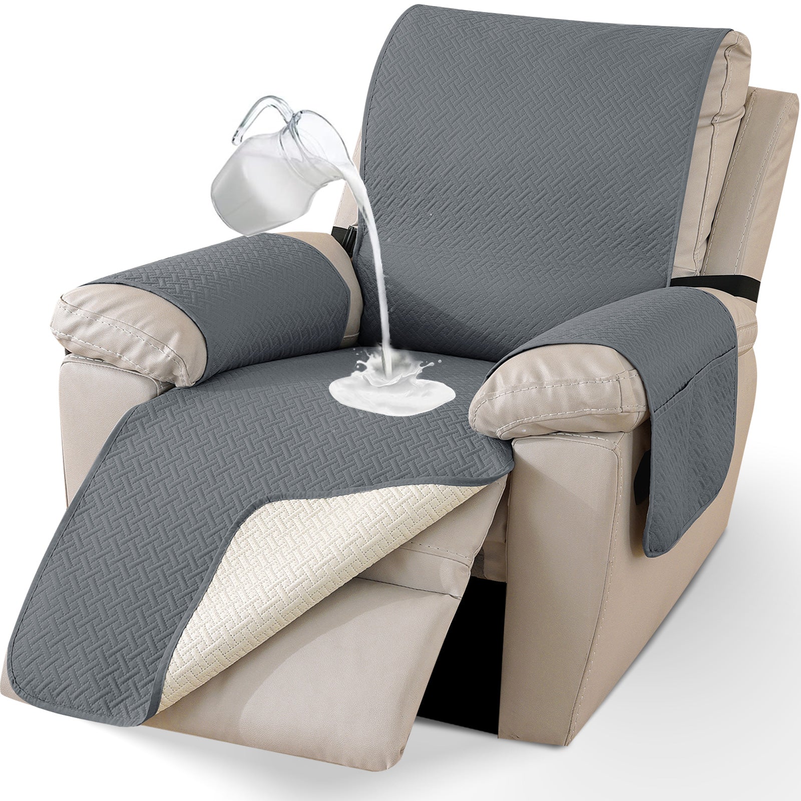 imperméable Armchair couverture with antidérapant Back and Side Pockets